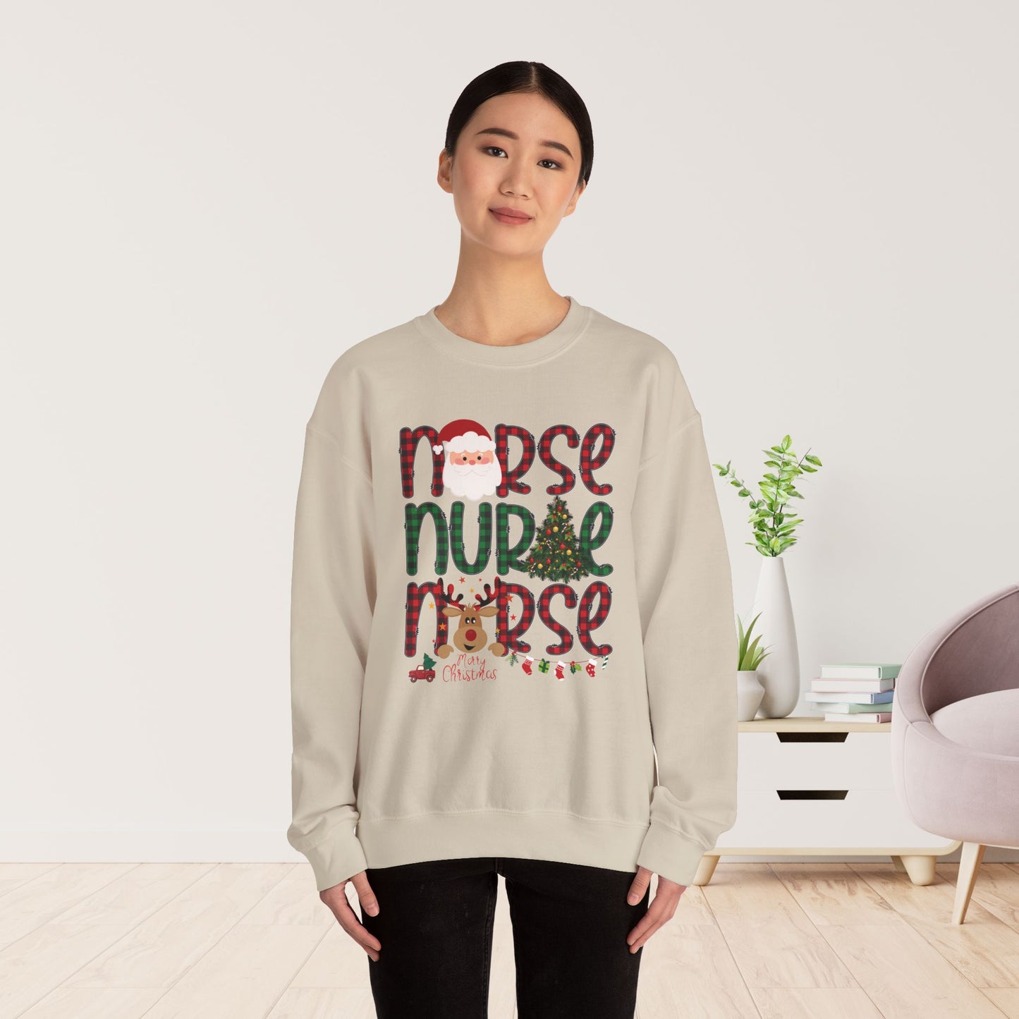 Plaid Christmas Nurse Sweatshirt