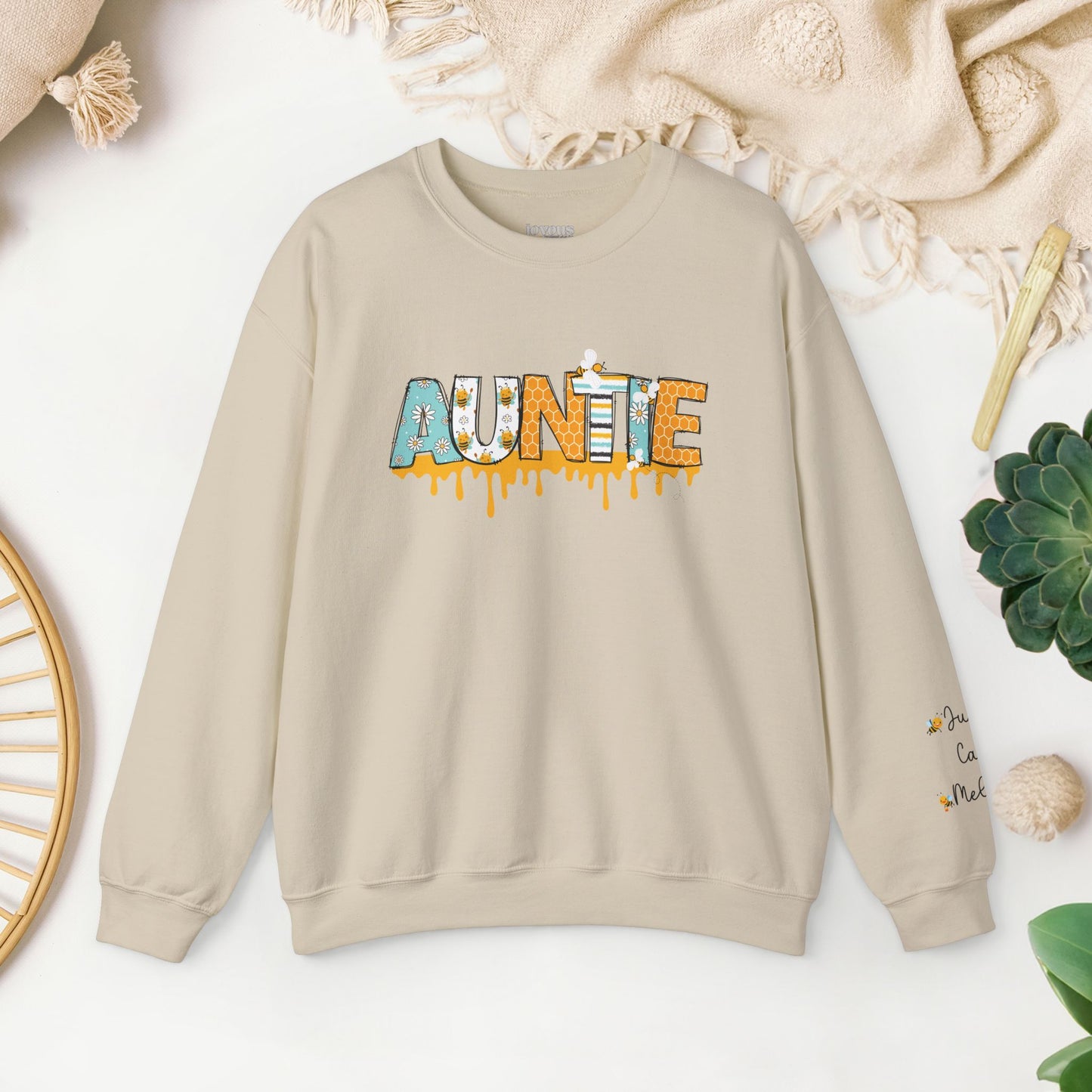 Custom Auntie Sweatshirt with Kids Name - Personalized Gift for Aunt