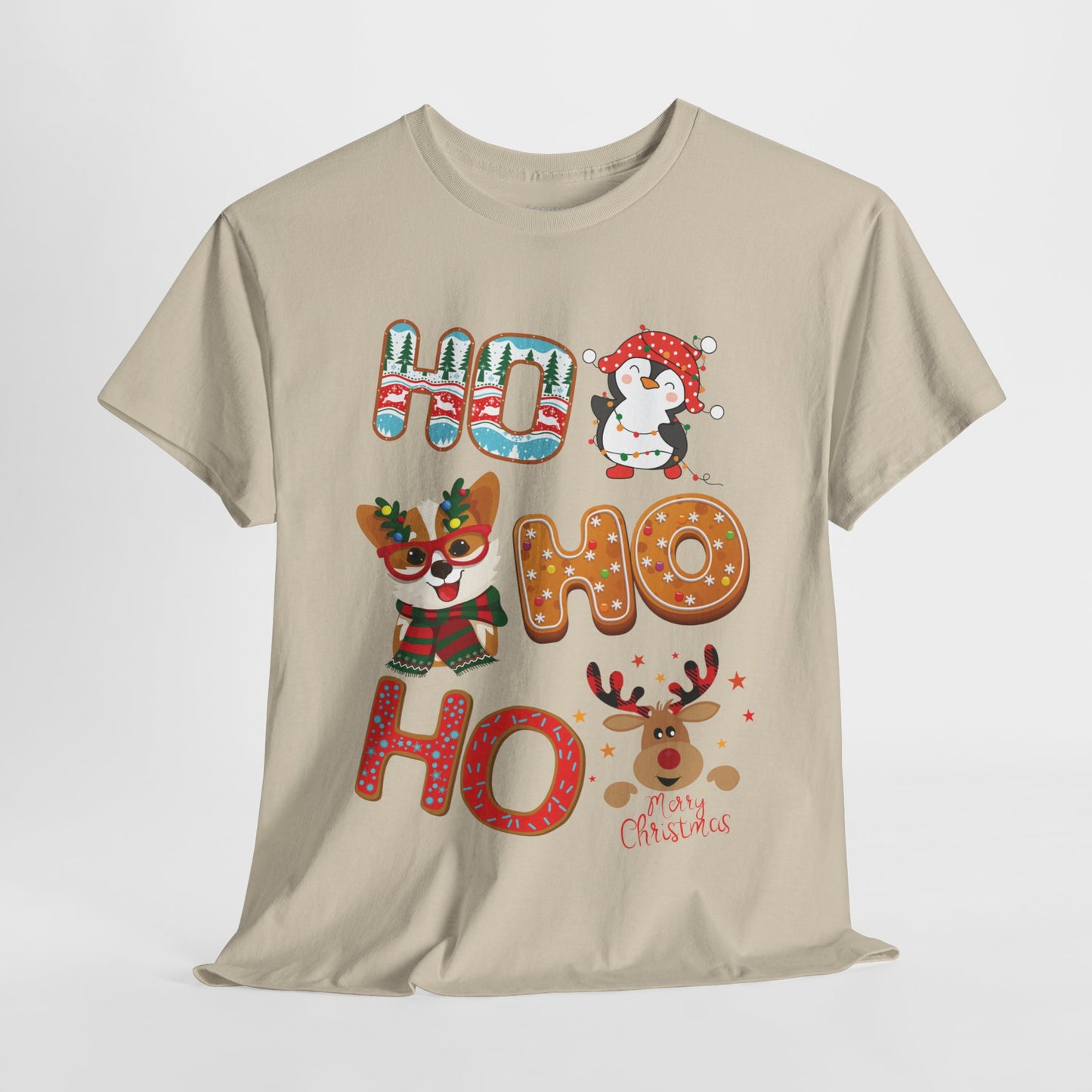 Ho Ho Ho Christmas Shirt - Matching Family Christmas Heavy Cotton Tee