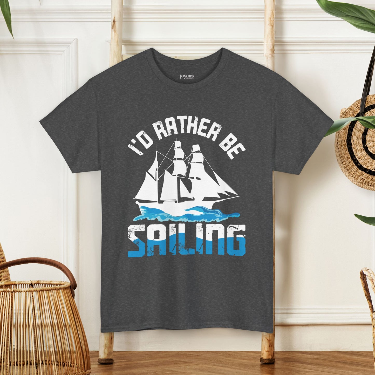 I'd Rather be Sailing T-Shirt - Funny Sailing Heavy Cotton Tee