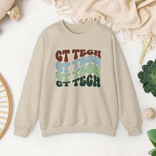 Groovy Colorful CT Tech Sweatshirt - CT Technologist Sweater