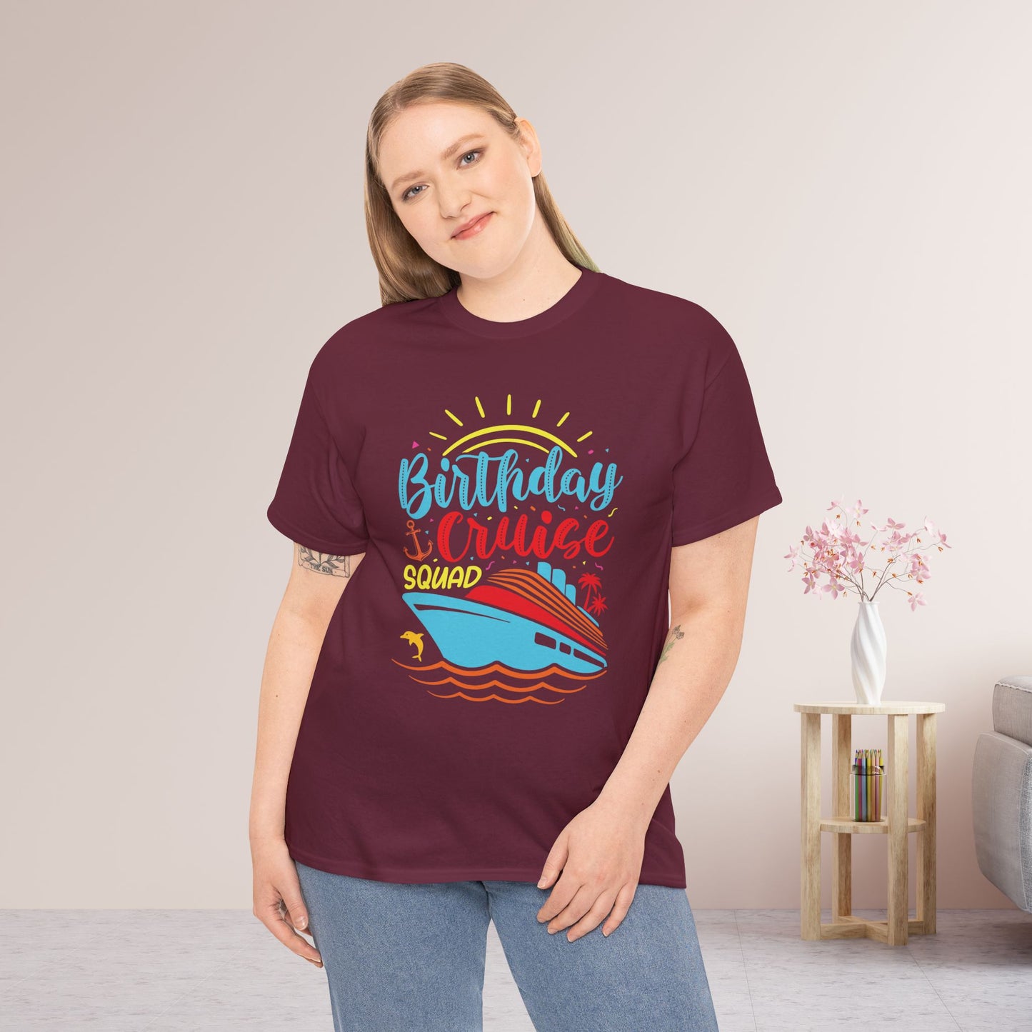 Birthday Cruise Squad Shirt - Family Cruise Vacation Heavy Cotton Tee