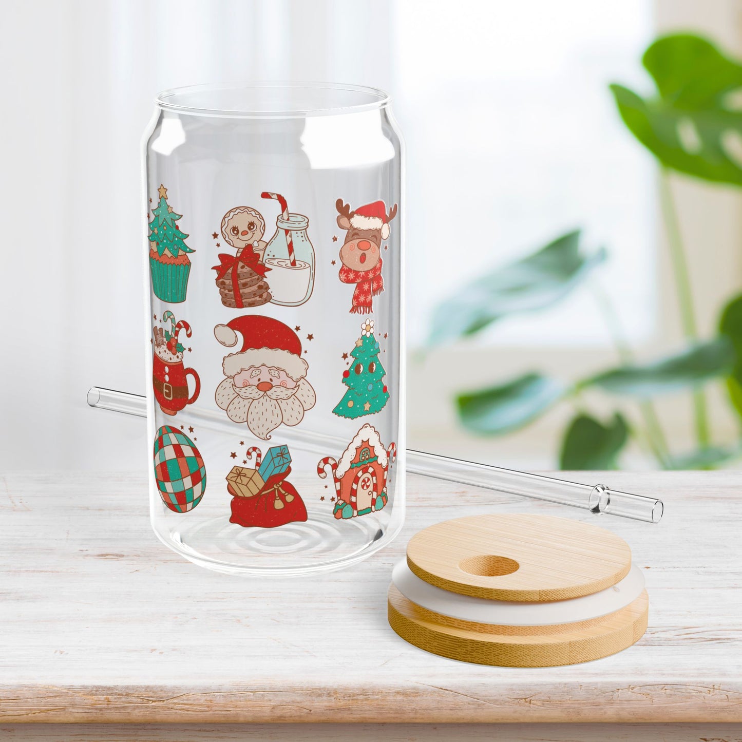 Cute Retro Christmas Sipper Glass - Best Christmas Gift