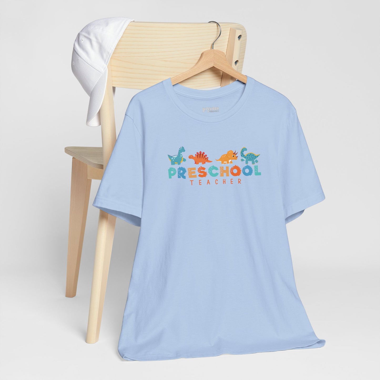 Preschool Teacher Soft Cotton Tee with Cute Dinosaurs