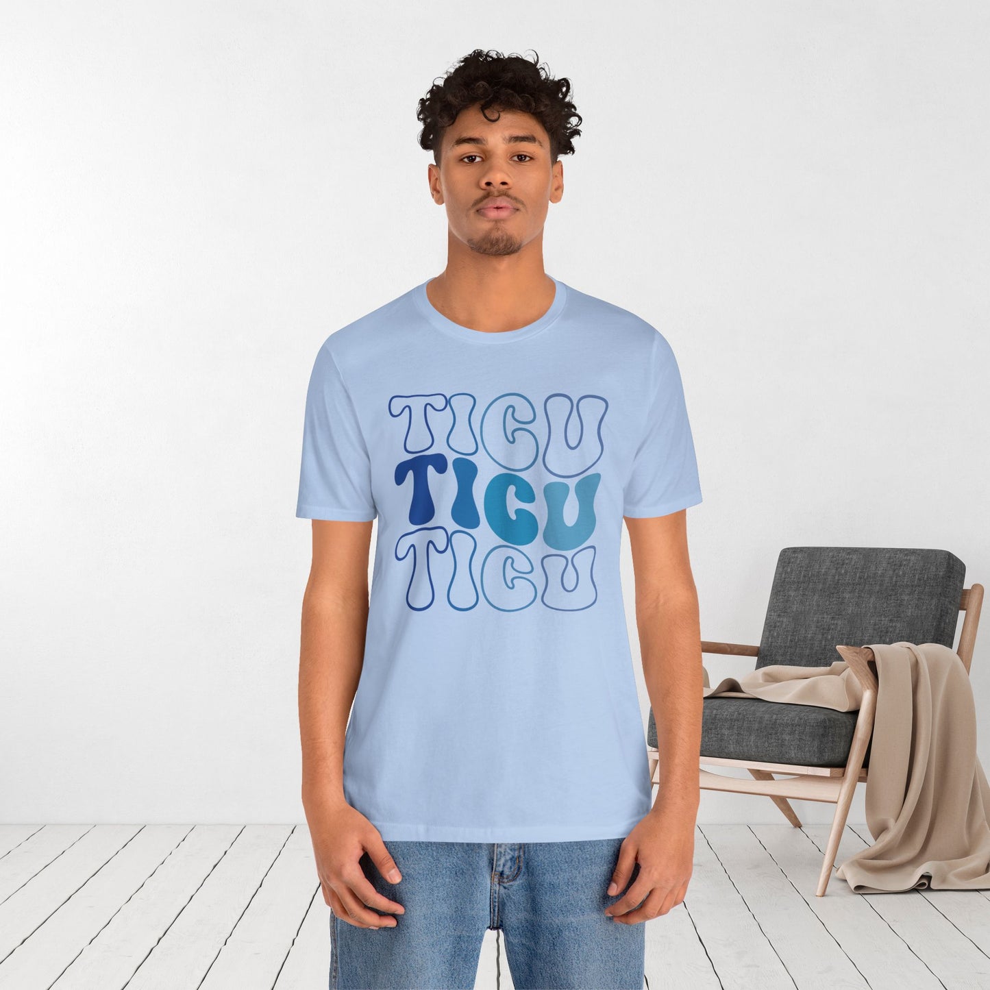 Groovy Blue TICU Shirt - Trauma ICU Nurse Soft Cotton Tee