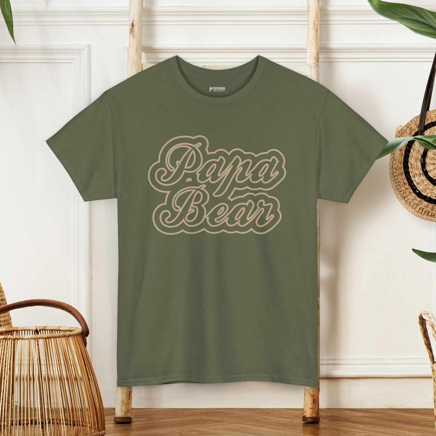 Papa Bear Heavy Cotton Tee - Gift for Dad for Father's Day