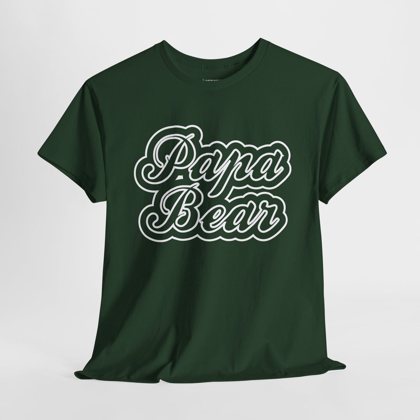 Papa Bear Heavy Cotton Tee - Gift for Dad for Father's Day