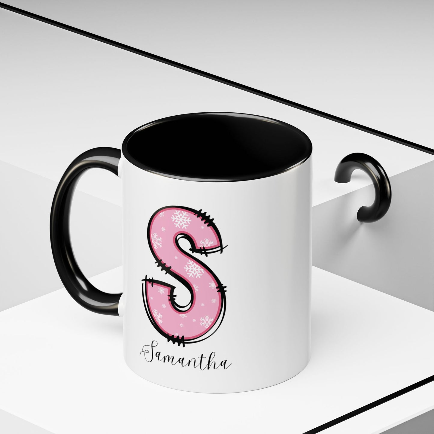 Custom Christmas Initial Letter Mug with Name - Personalized Christmas Gifts A-Z