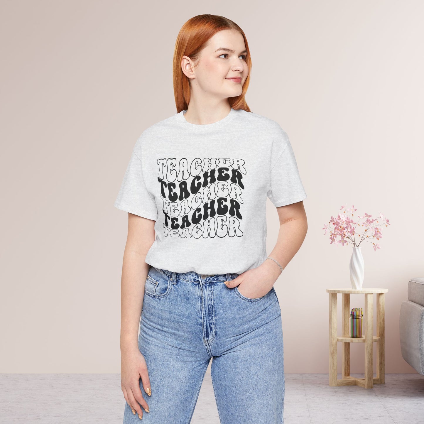 Trendy Groovy Teacher Soft Cotton Tee