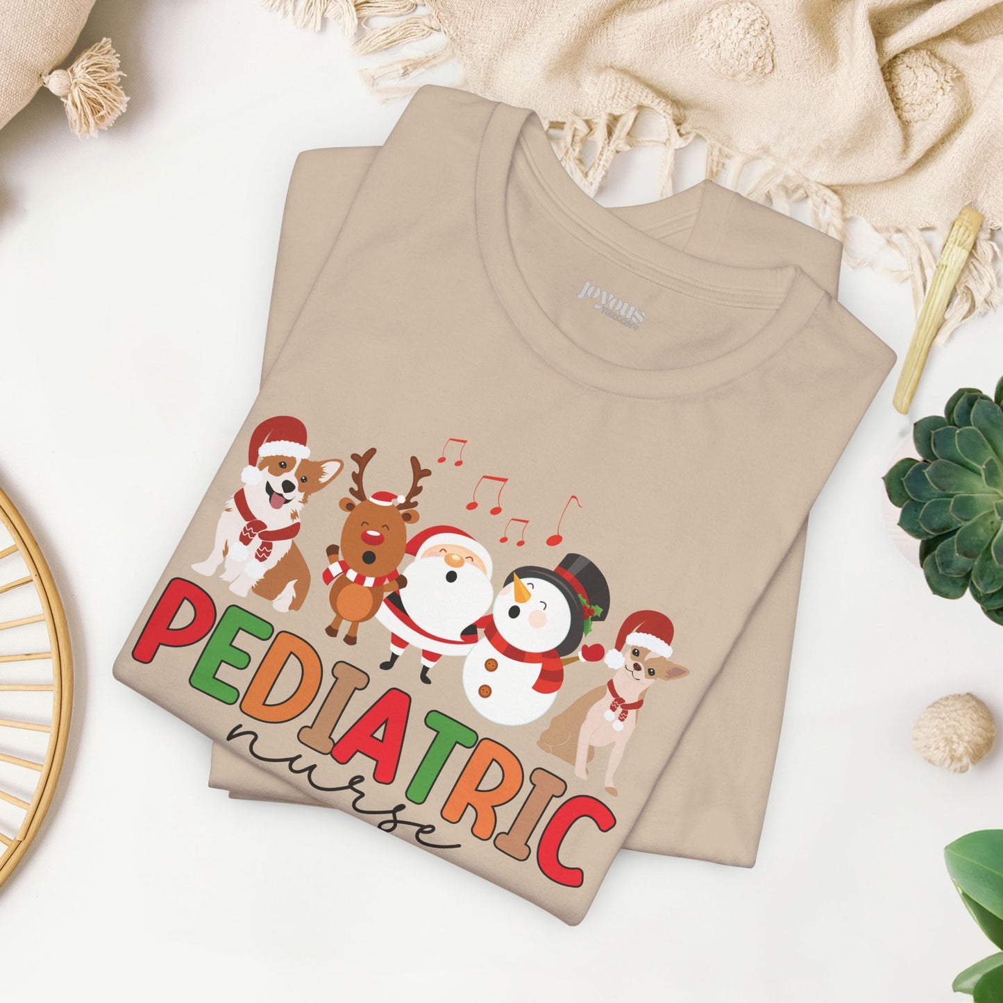 Christmas Pediatric Nurse Soft Cotton Tee