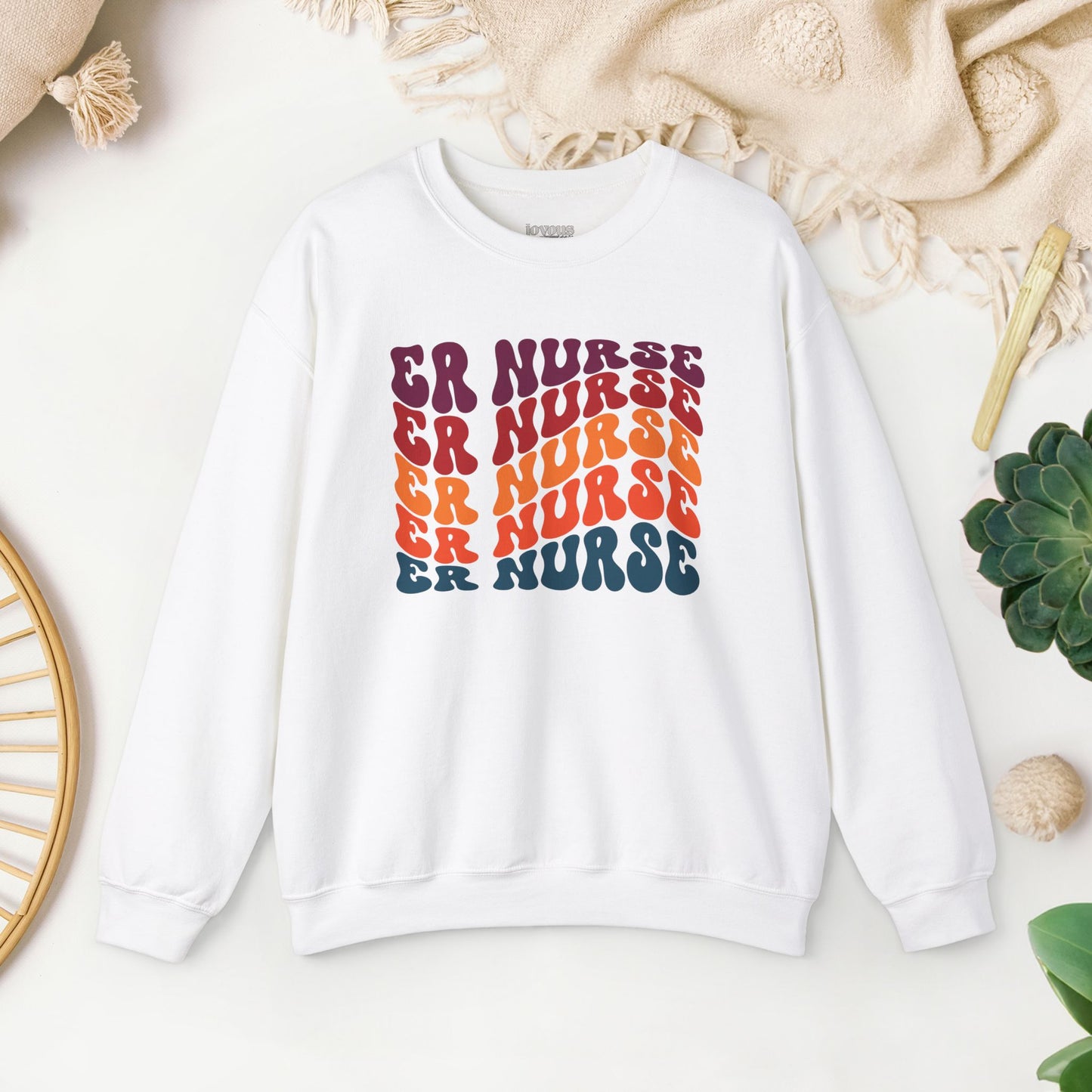 Groovy Fall ER Nurse Sweatshirt - Emergency Nurse Pullover