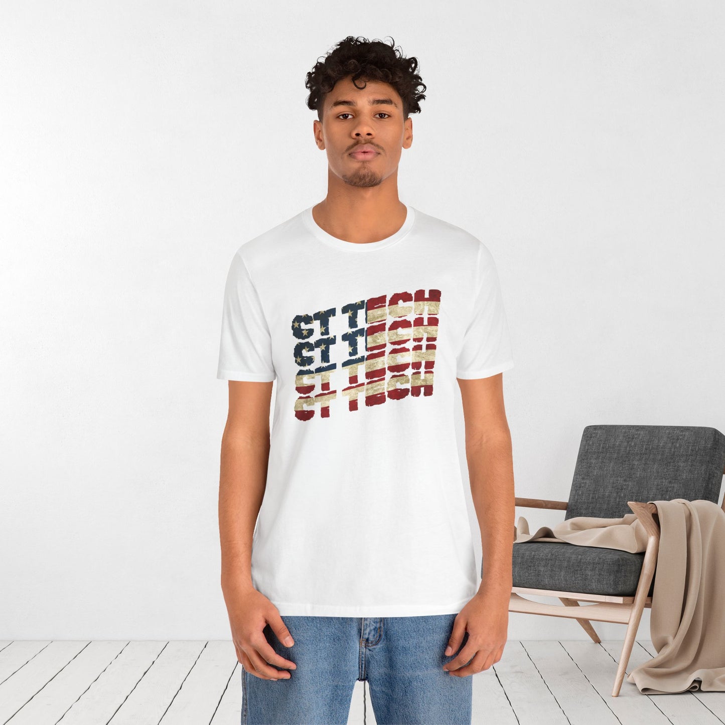 USA Flag CT Tech Shirt -  4th of July CT Technologist Soft Cotton Tee