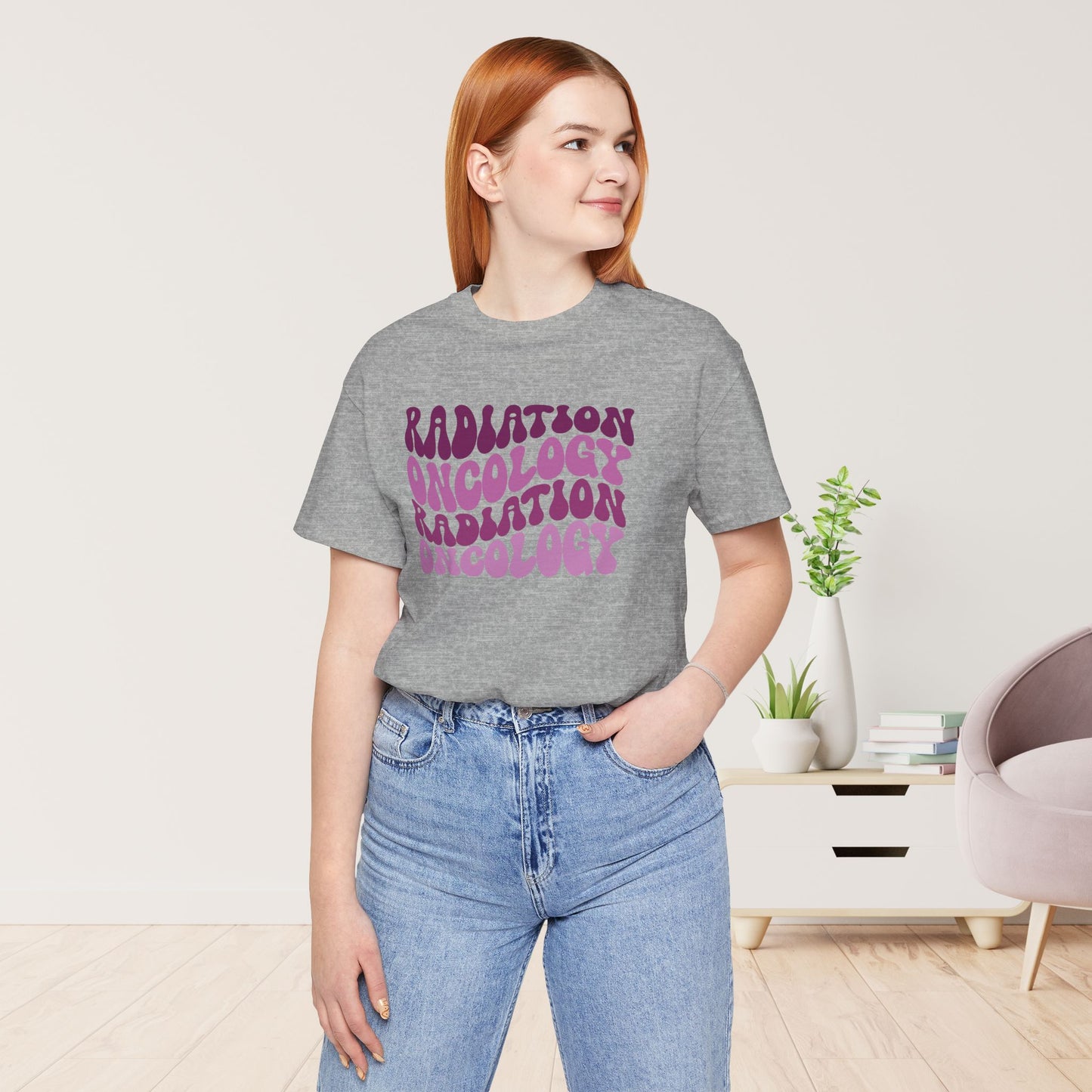 Purple Groovy Radiation Oncology Soft Cotton Tee