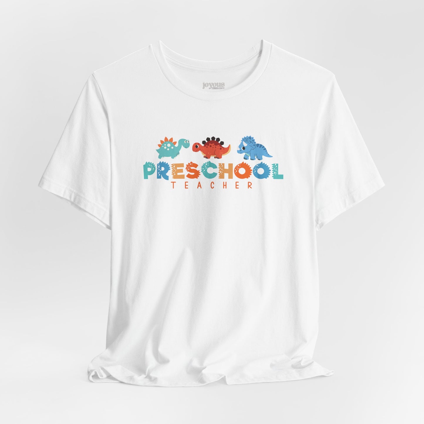 Preschool Teacher Soft Cotton Tee with Dinosaurs