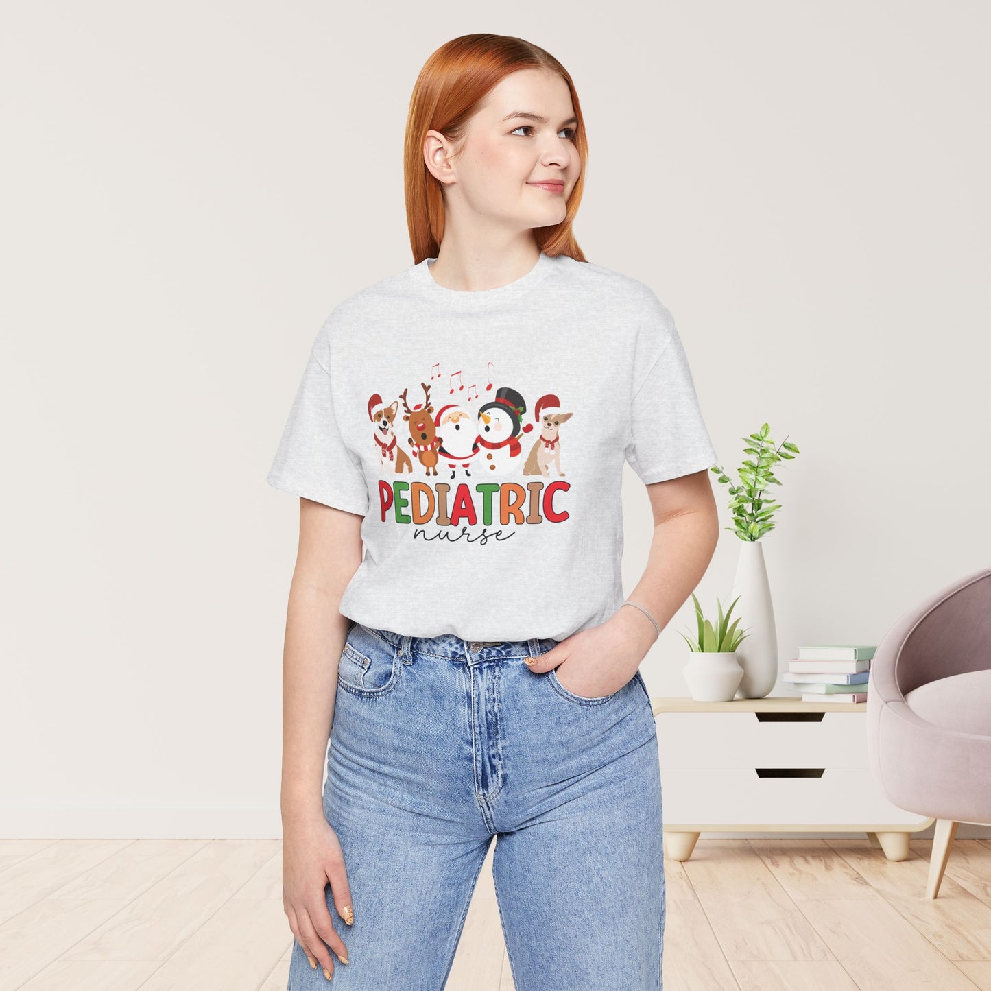 Christmas Pediatric Nurse Soft Cotton Tee