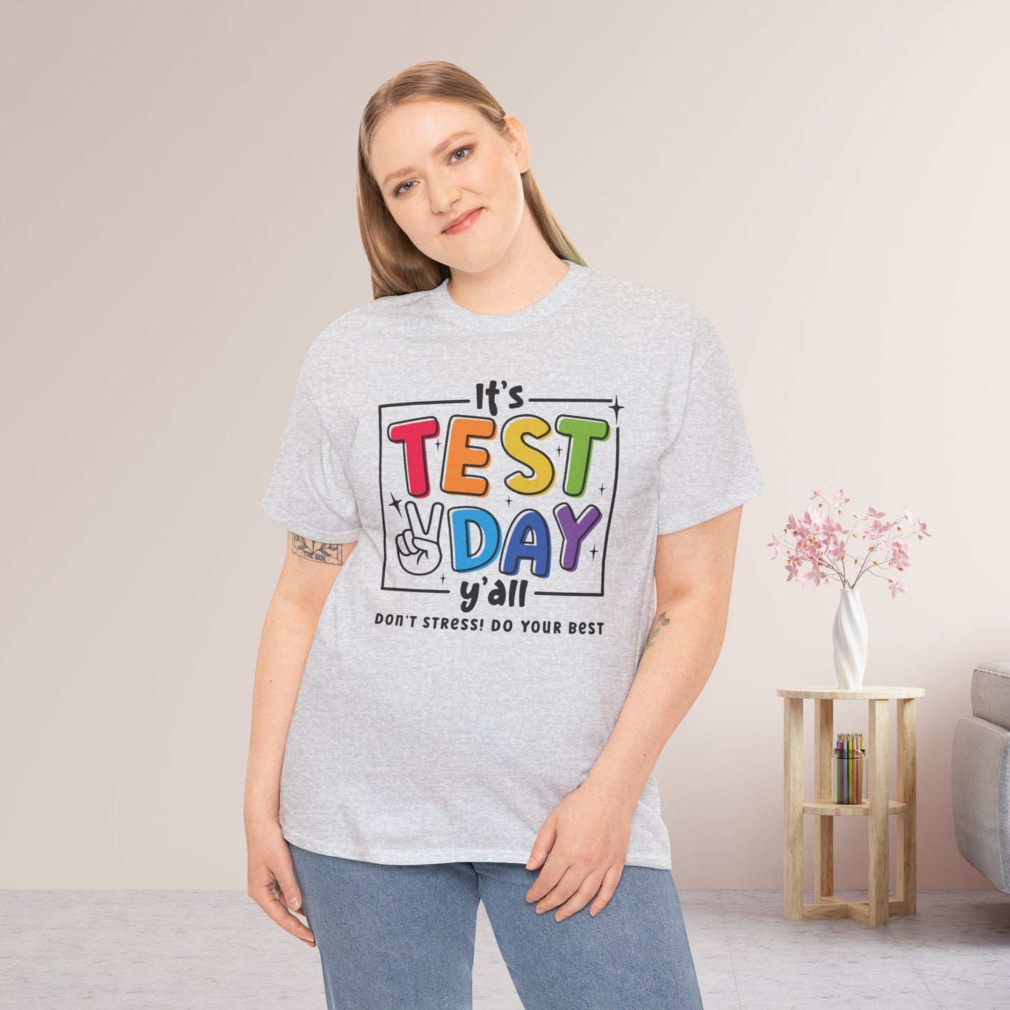 It's Test Day Y'all Teacher Shirt - Back to School Heavy Cotton Tee