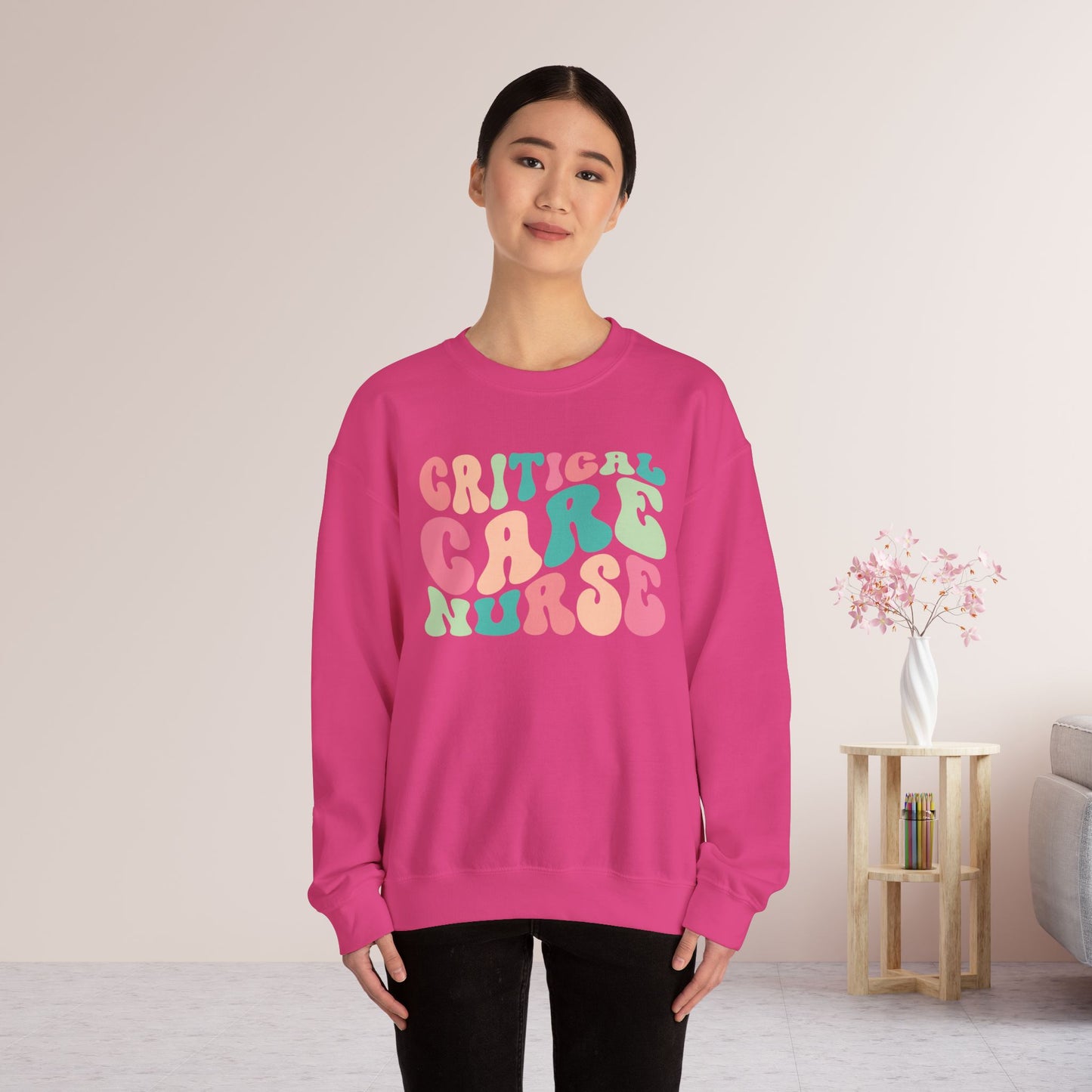 Groovy Critical Care Nurse Crewneck Sweatshirt