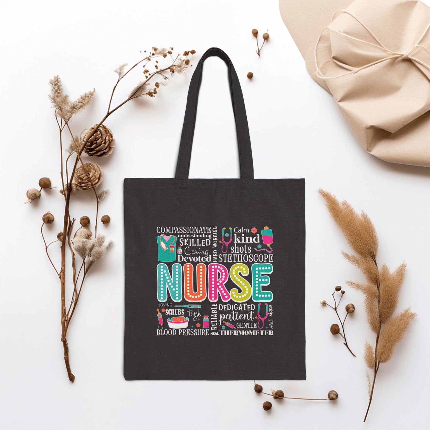 Cute Nurse Canvas Tote Bag - Best Nurse Gift