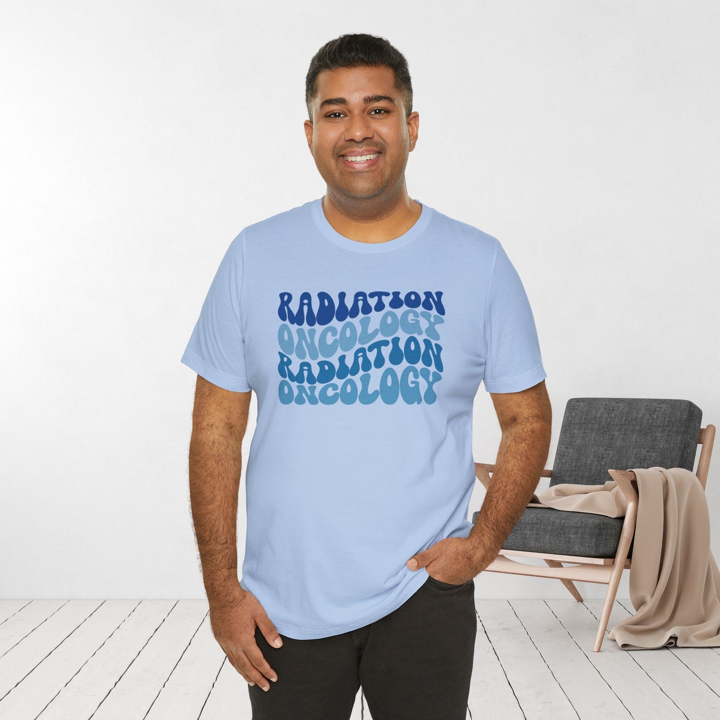 Blue Groovy Radiation Oncology Soft Cotton Tee