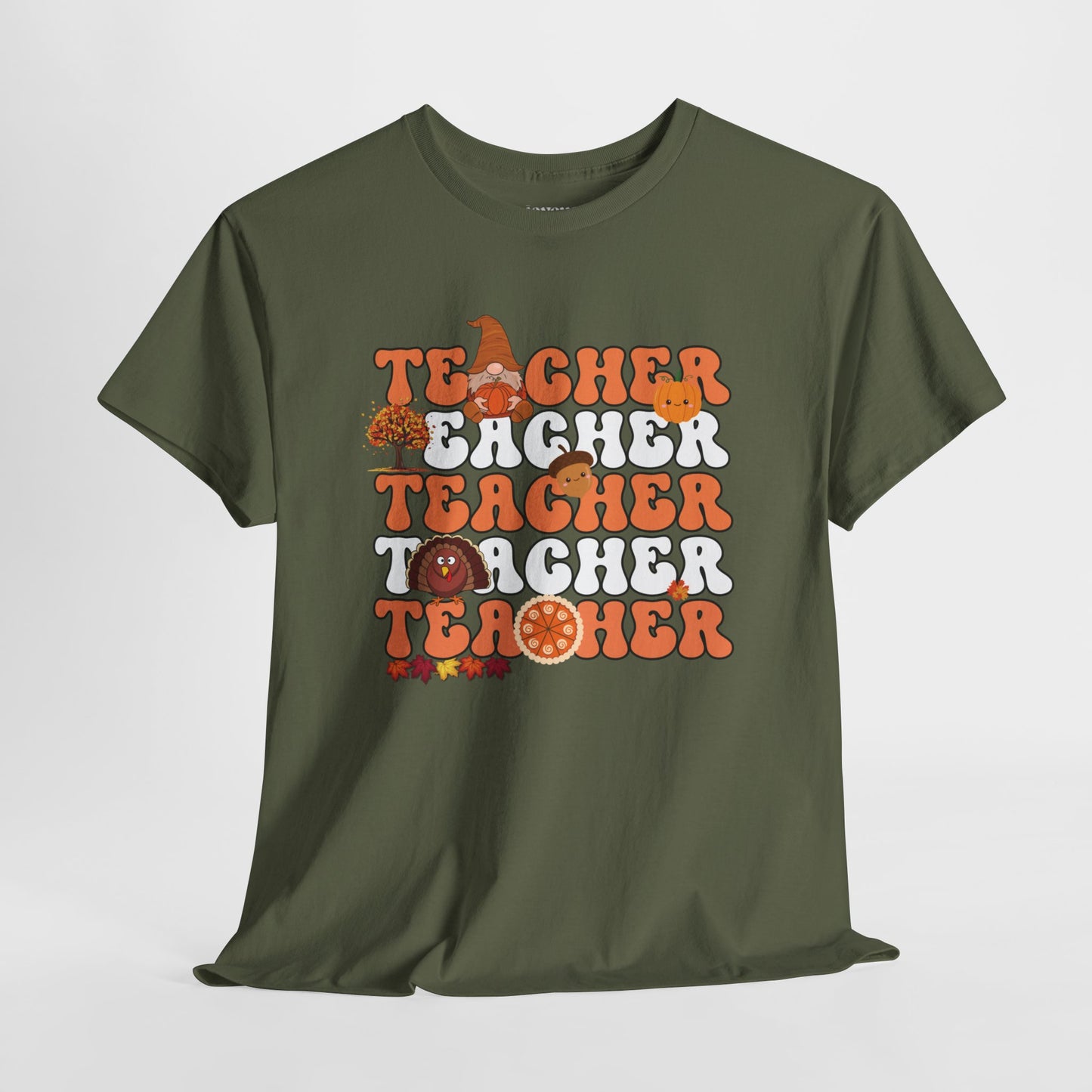 Groovy Thanksgiving Teacher Heavy Cotton Tee