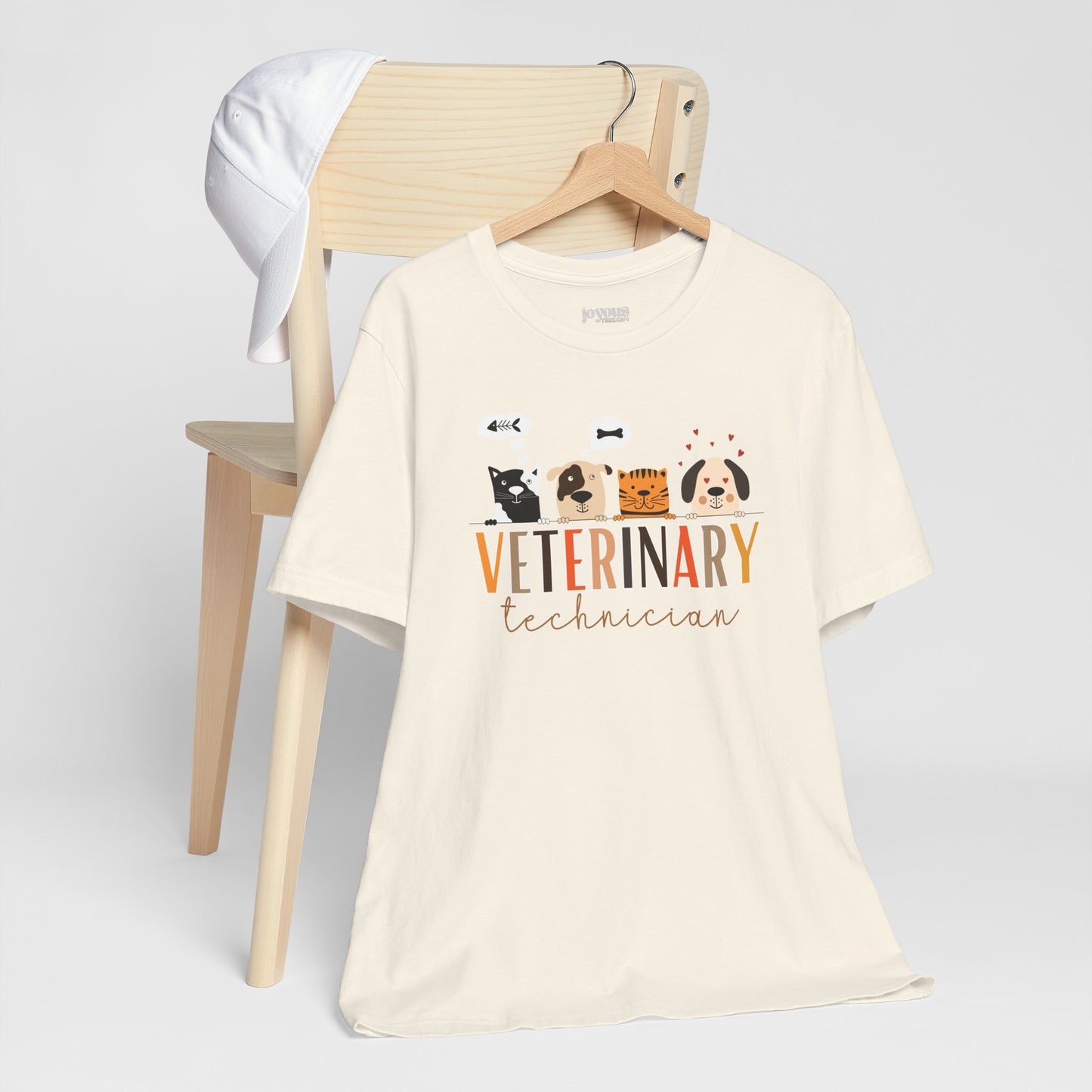 Veterinary Technician Soft Cotton Tee with Cute Dogs and Cats for VET Technician