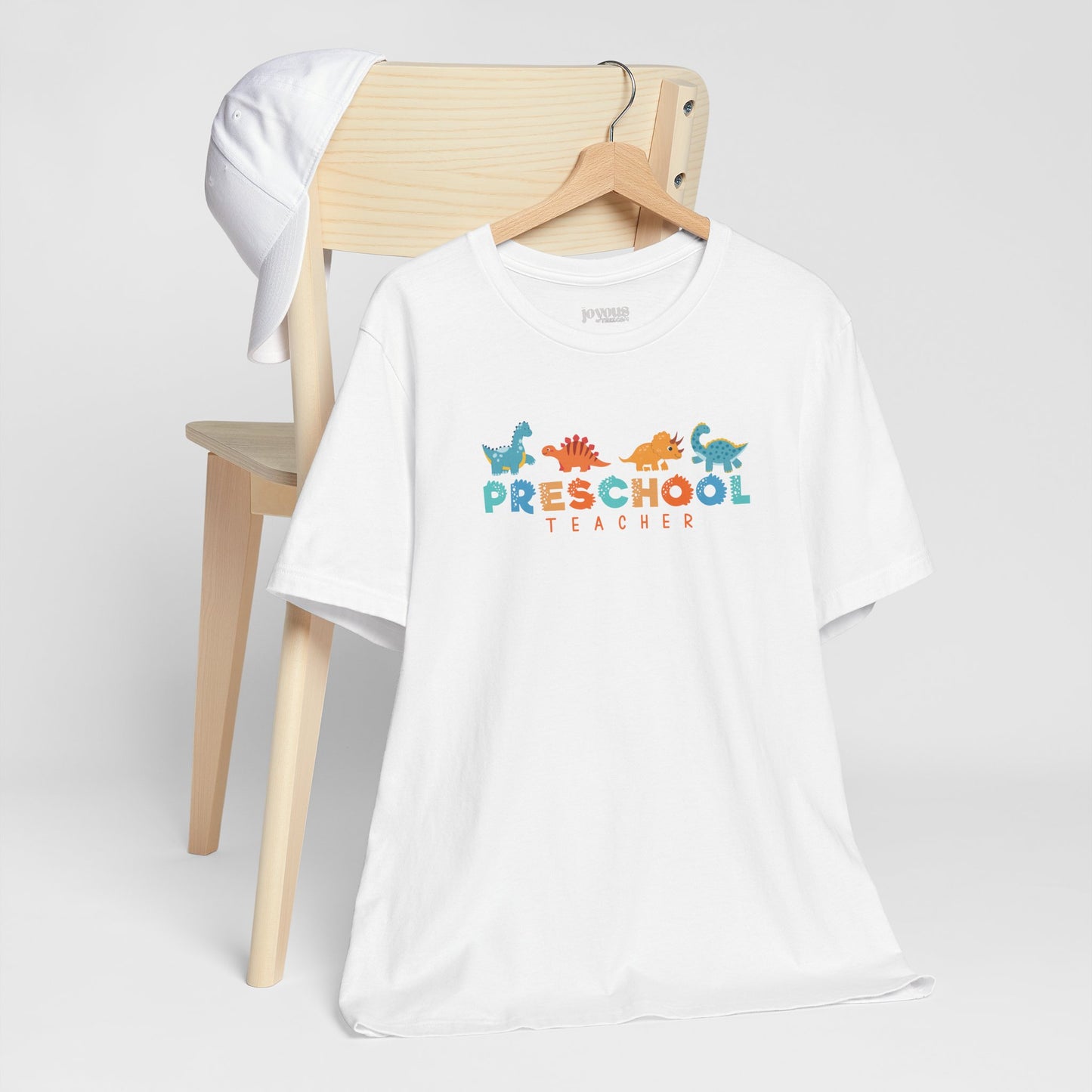 Preschool Teacher Soft Cotton Tee with Cute Dinosaurs