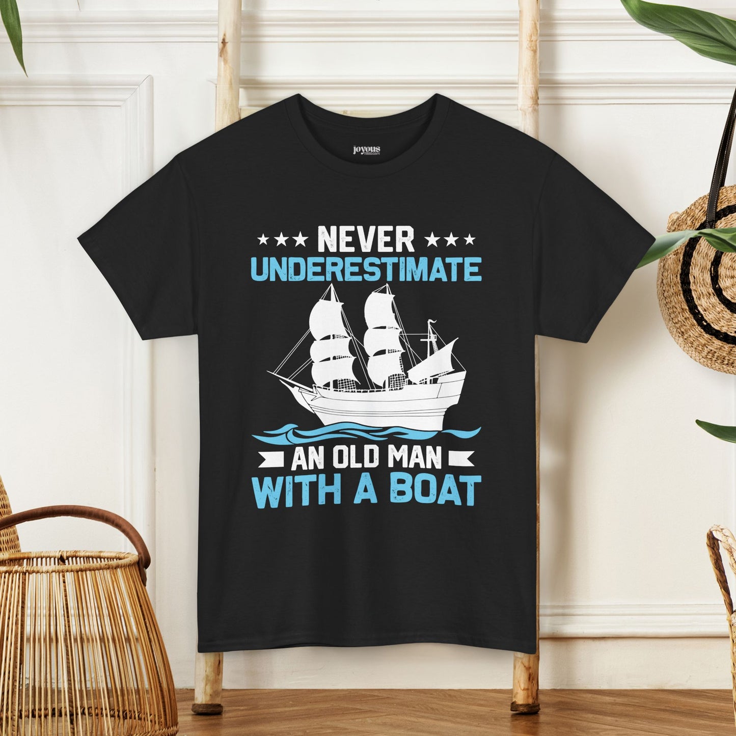 Old Man with a Boat T-Shirt - Funny Sailing Heavy Cotton Tee