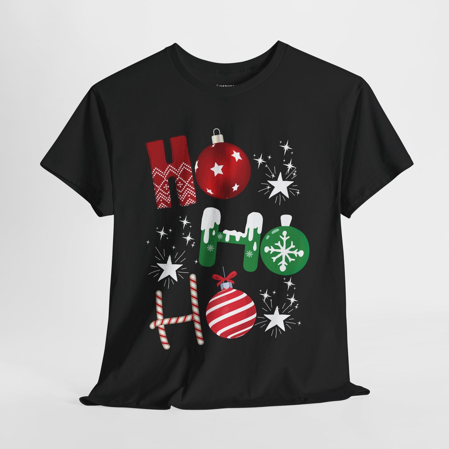 Ho Ho Ho Christmas Shirt - Matching Family Christmas Heavy Cotton Tee