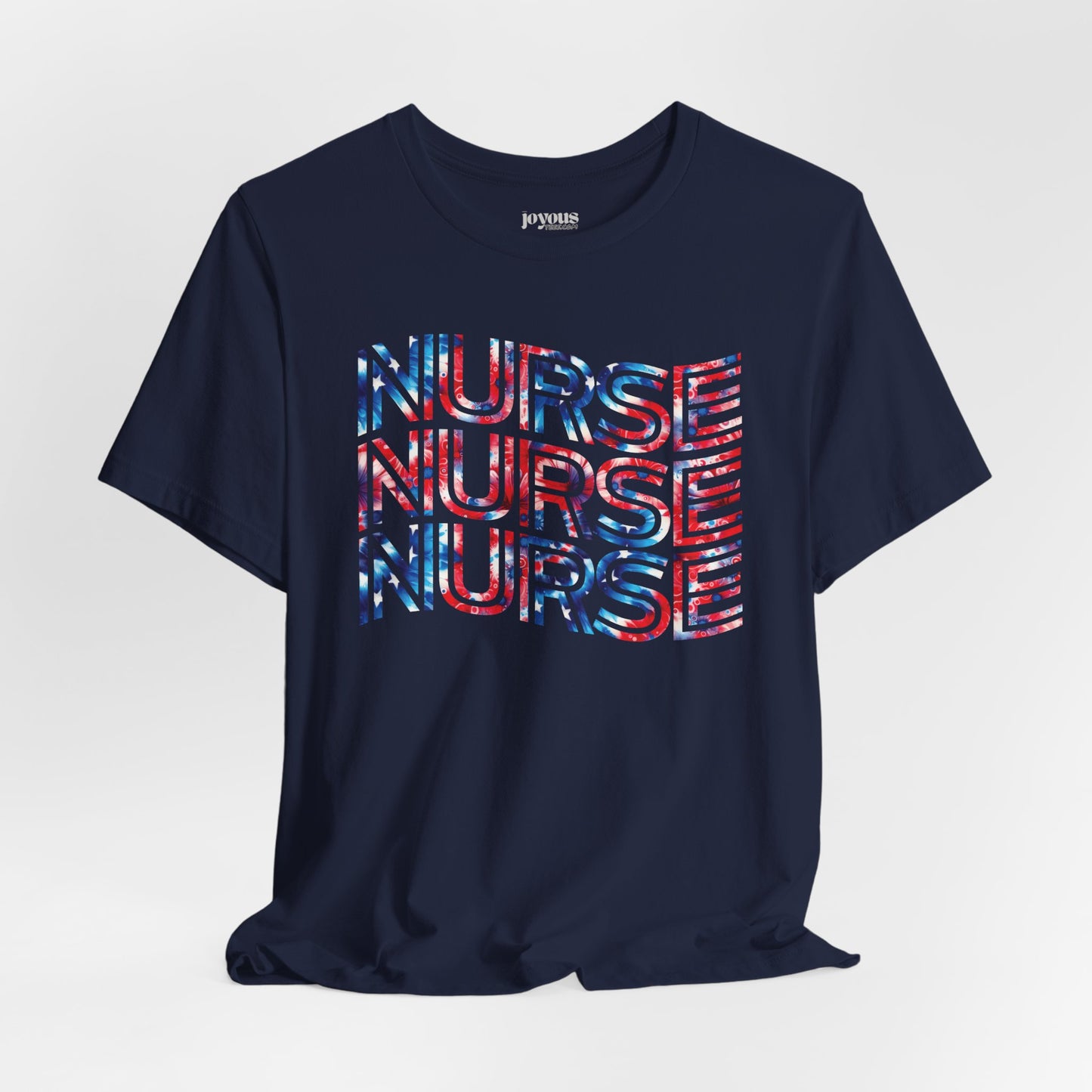 Wavy Patriotic Nurse Shirt - 4th of July Nurse Soft Cotton Tee