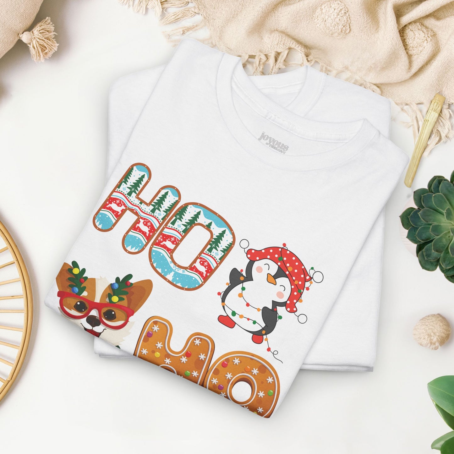 Ho Ho Ho Christmas Shirt - Matching Family Christmas Heavy Cotton Tee