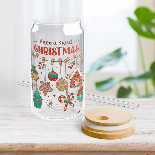 Have A Sweet Christmas Retro Christmas Sipper Glass - Best Christmas Gift