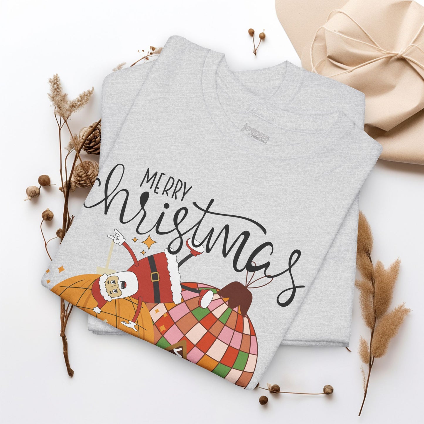 Merry Christmas Retro Ornament Shirt - Christmas Heavy Cotton Tee