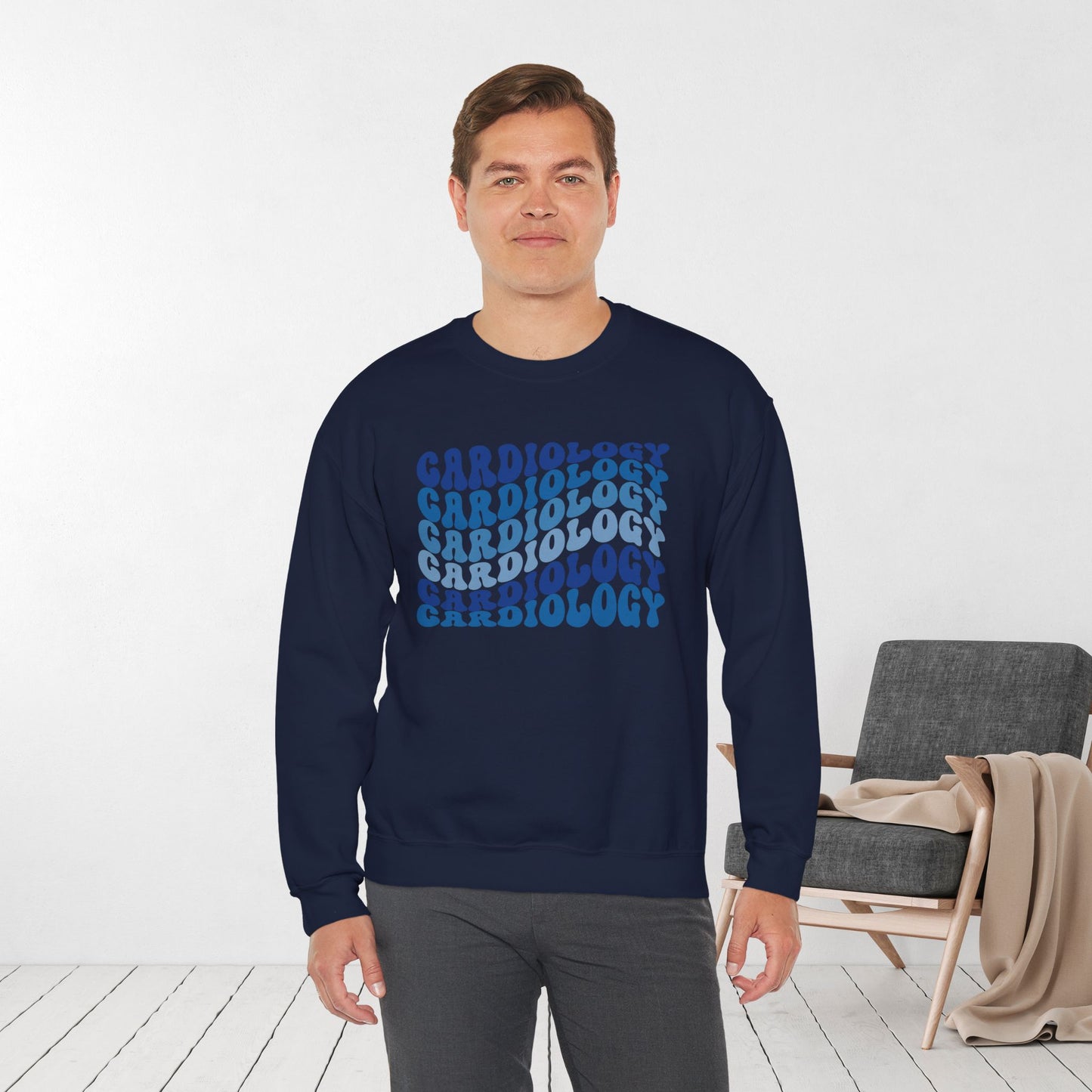 Groovy Blue Cardiology Sweatshirt - Cardiac Nurse Sweater