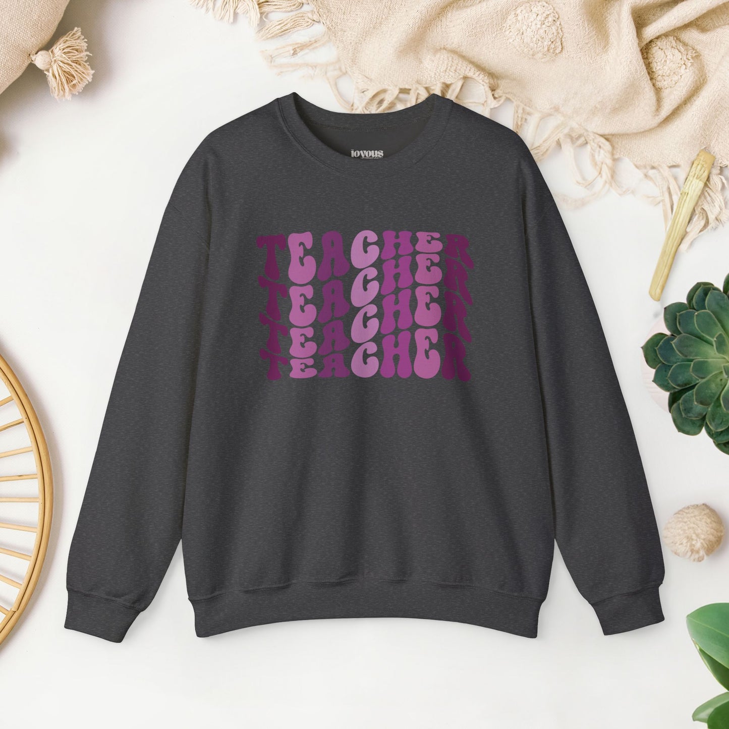 Groovy Purple Teacher Sweatshirt for School Teachers