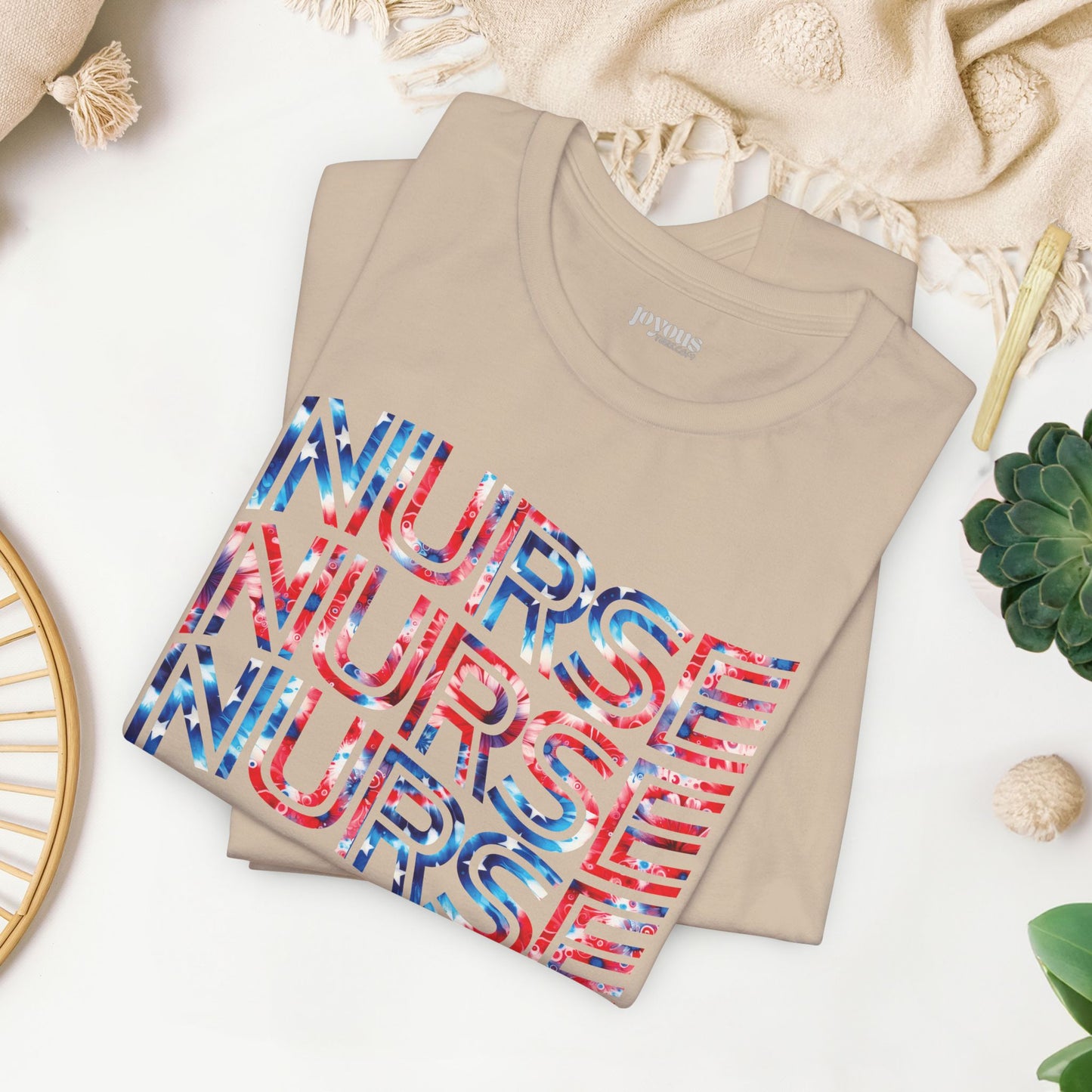 Wavy Patriotic Nurse Shirt - 4th of July Nurse Soft Cotton Tee