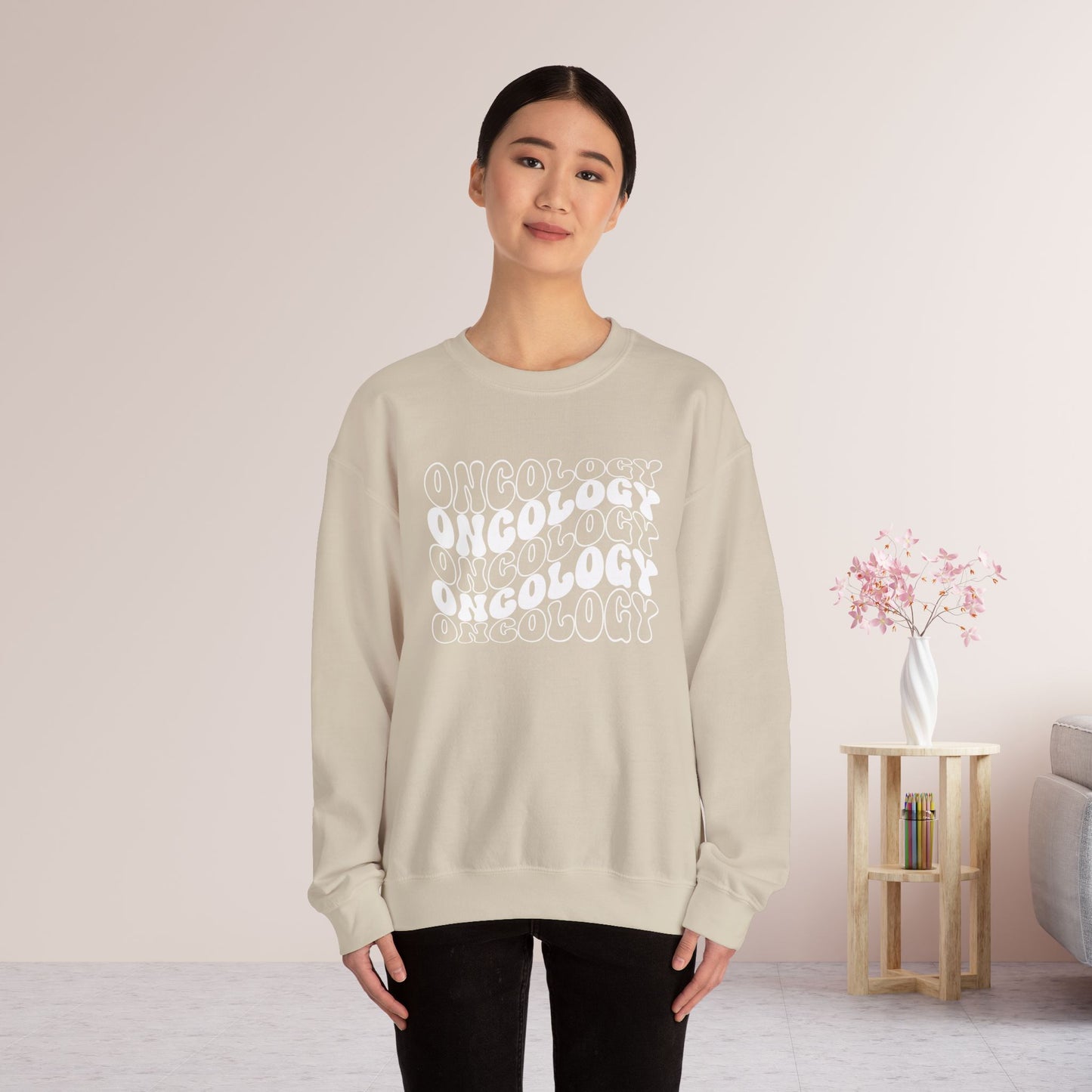 White Groovy Colorful Oncology Sweatshirt