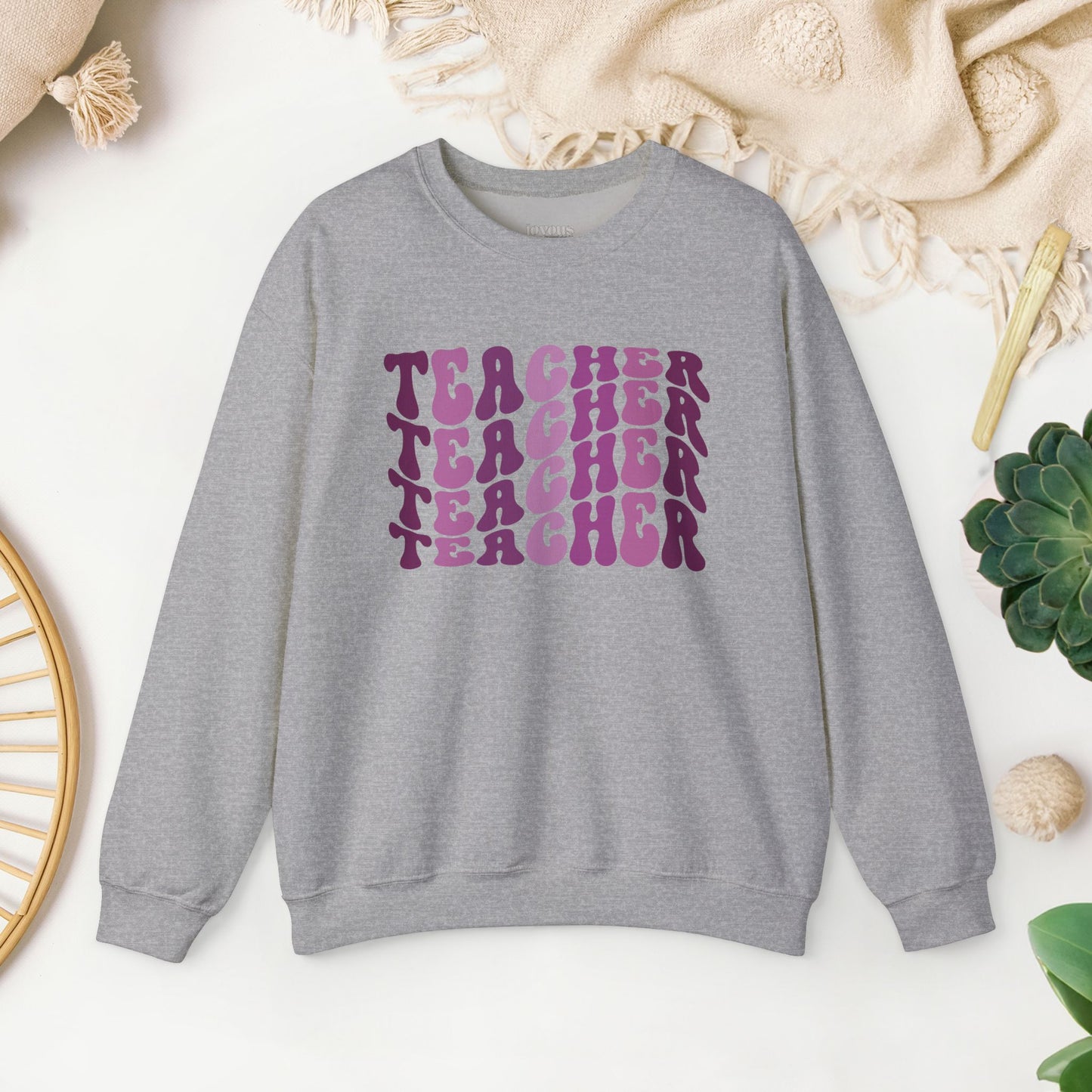 Groovy Purple Teacher Sweatshirt for School Teachers