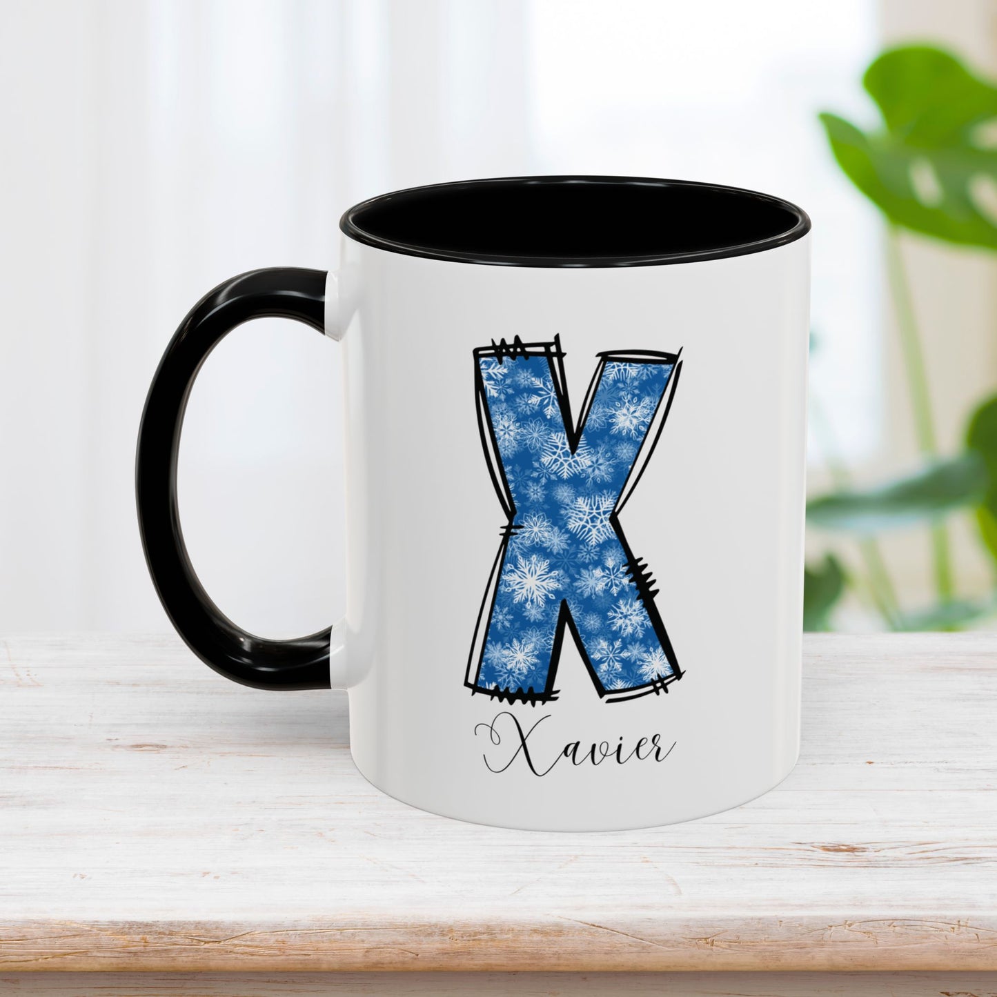 Custom Christmas Initial Letter Mug with Name - Personalized Christmas Gifts A-Z