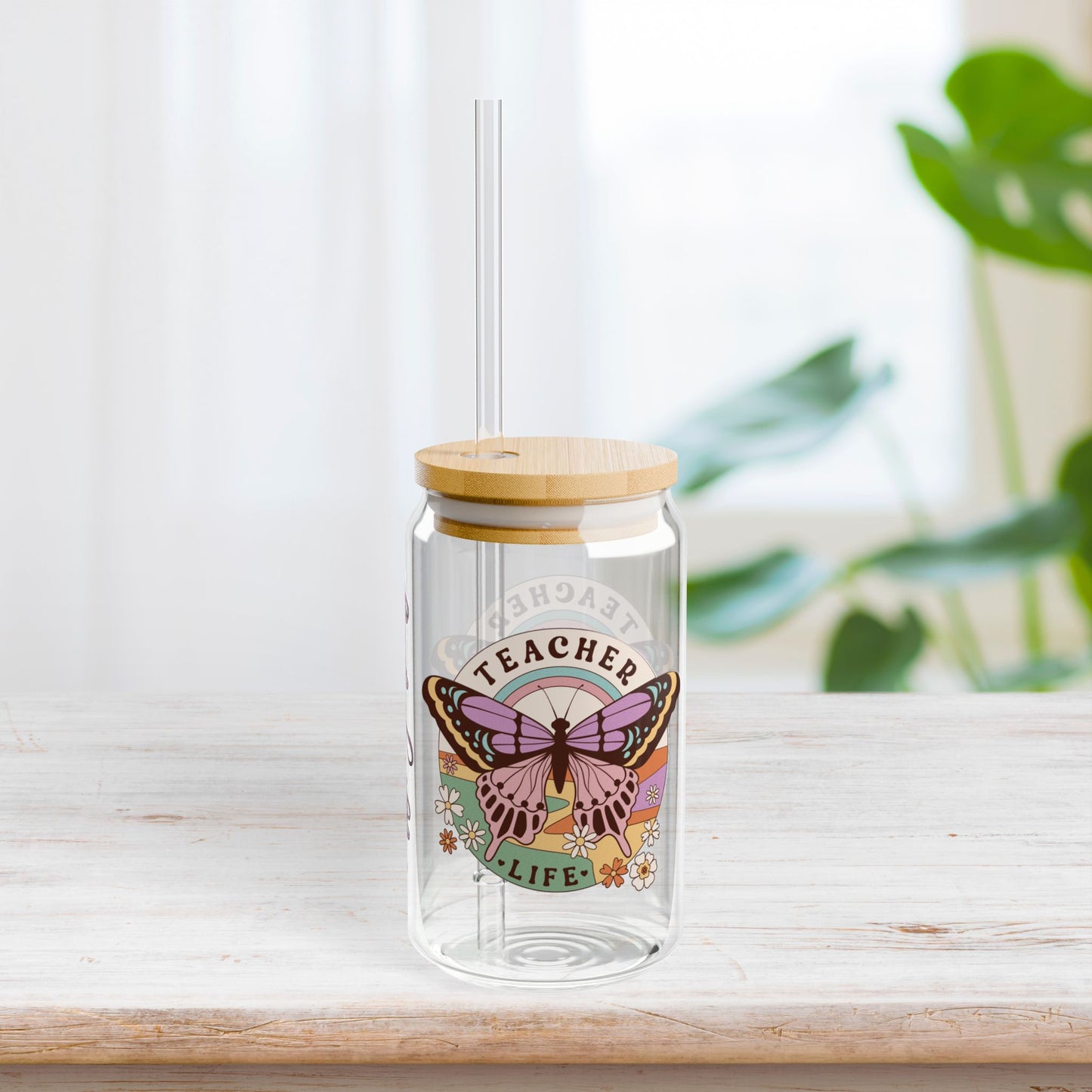 Teacher Life Personalized Teacher Sipper Glass - Custom Teacher Gifts