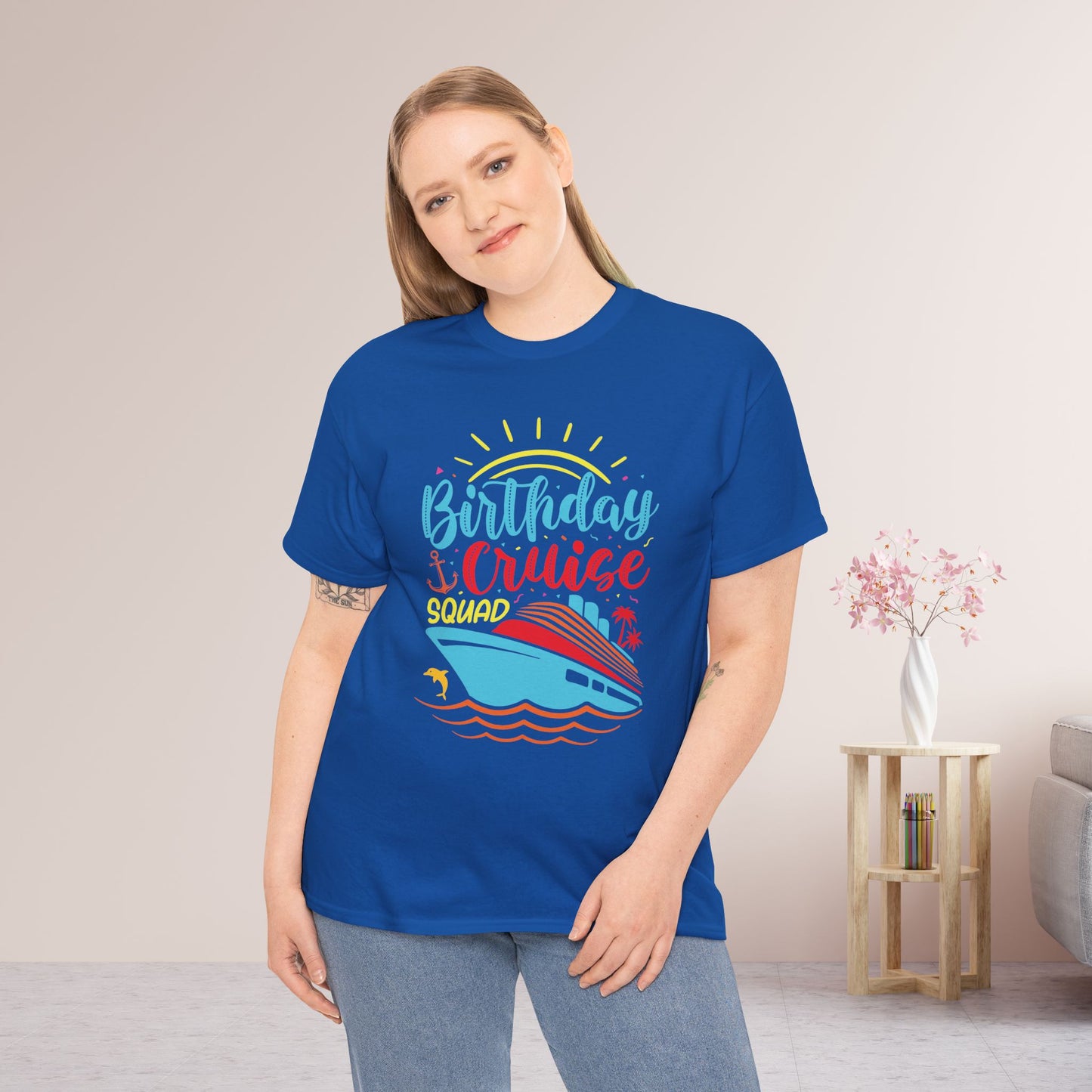 Birthday Cruise Squad Shirt - Family Cruise Vacation Heavy Cotton Tee