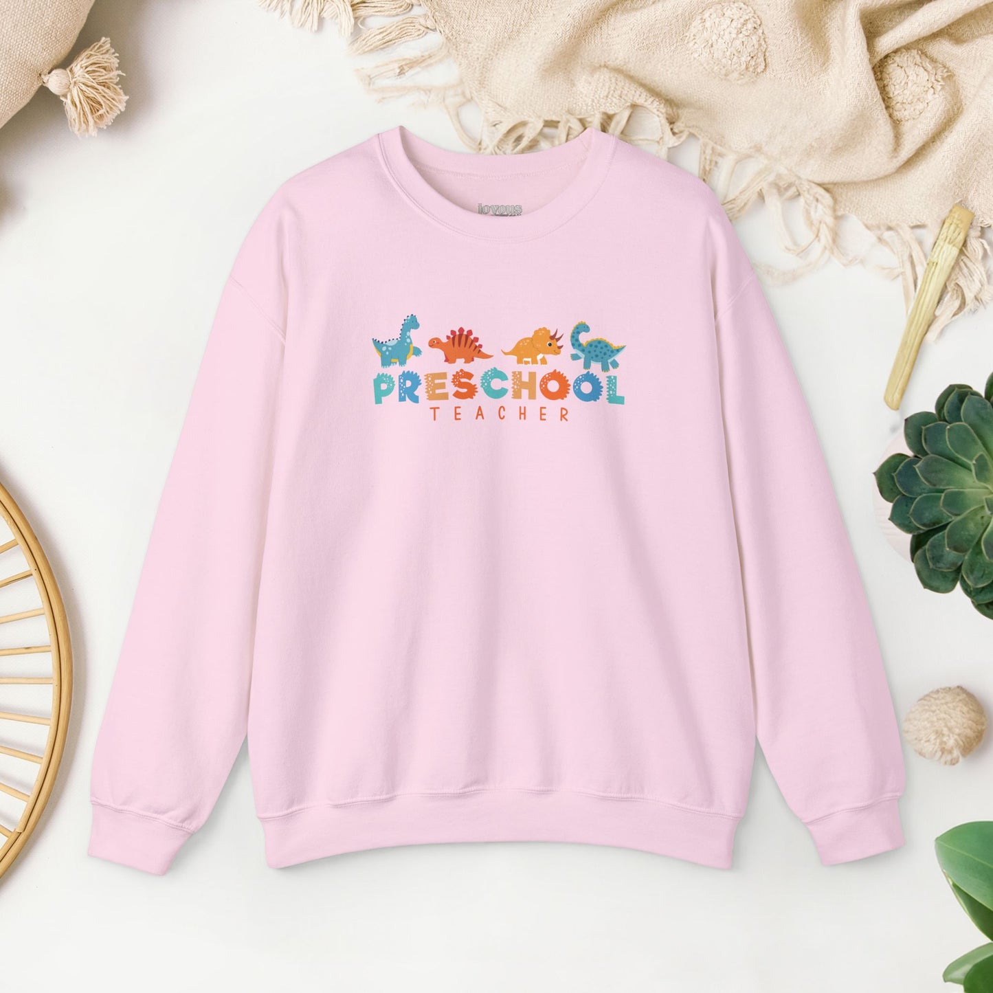 Preschool Teacher Sweatshirt with Cute Dinosaurs