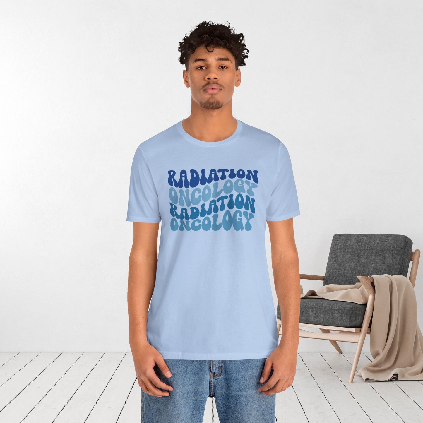 Blue Groovy Radiation Oncology Soft Cotton Tee