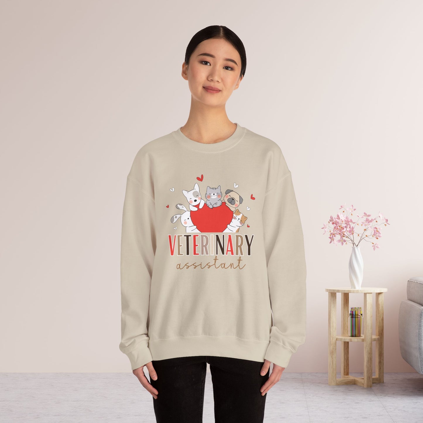 Cute Veterinary Assistant Crewneck Sweatshirt for VET Assistant