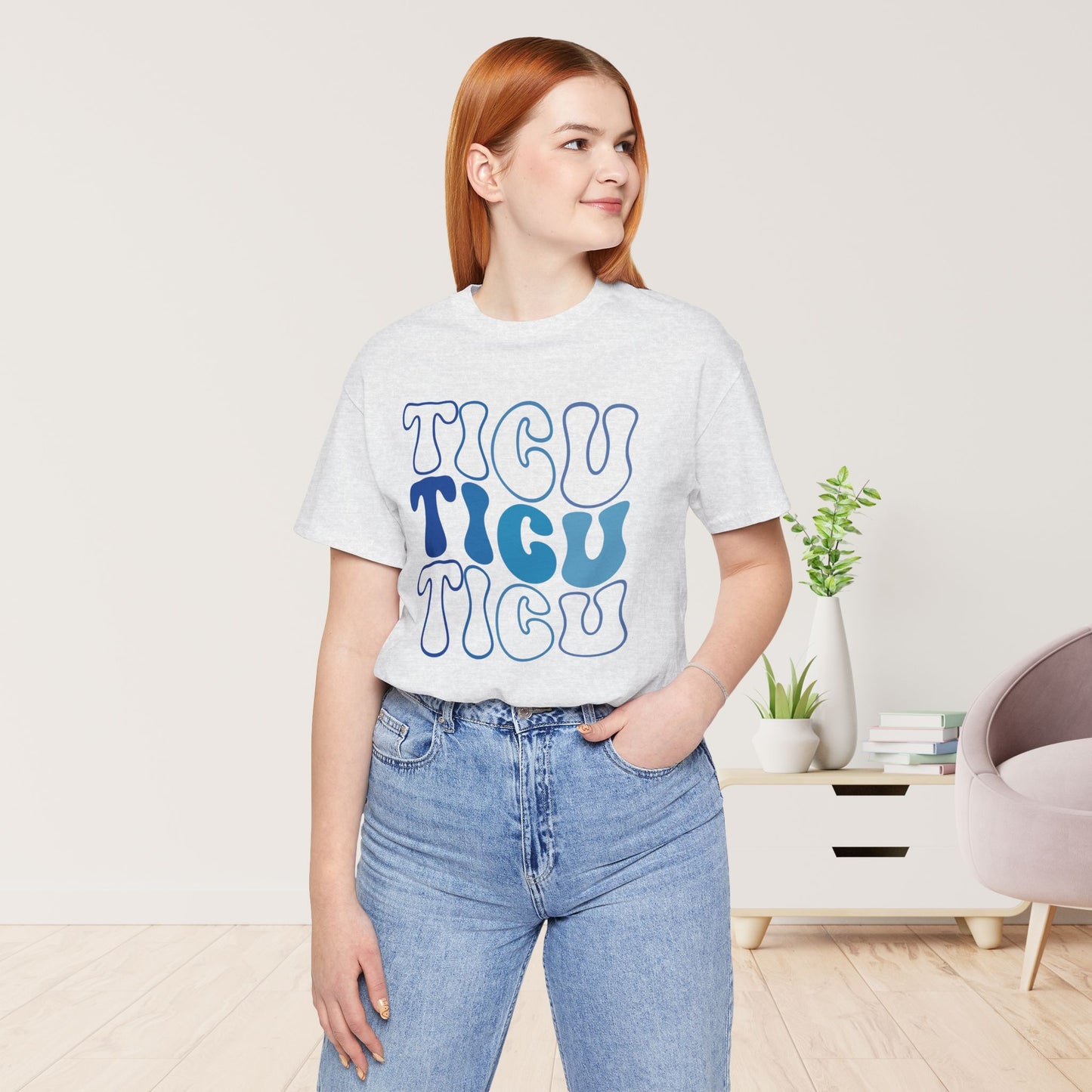 Groovy Blue TICU Shirt - Trauma ICU Nurse Soft Cotton Tee