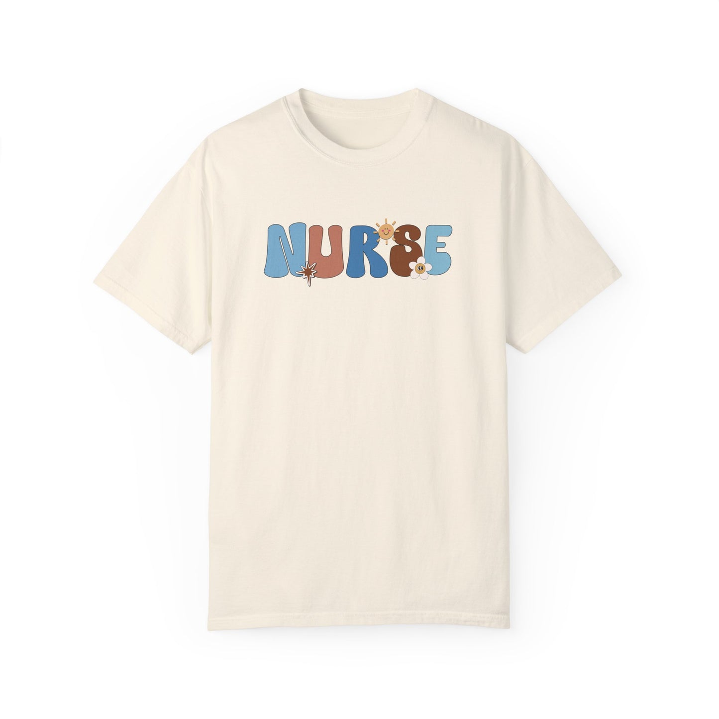 Comfort Colors Blue Groovy Nurse Shirt - It's a Beautiful Day to Save Lives Tee