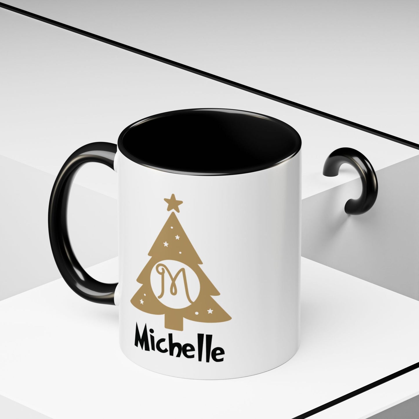 Custom Name Christmas Tree Initial Letter Mug - Personalized Christmas Gifts A-Z