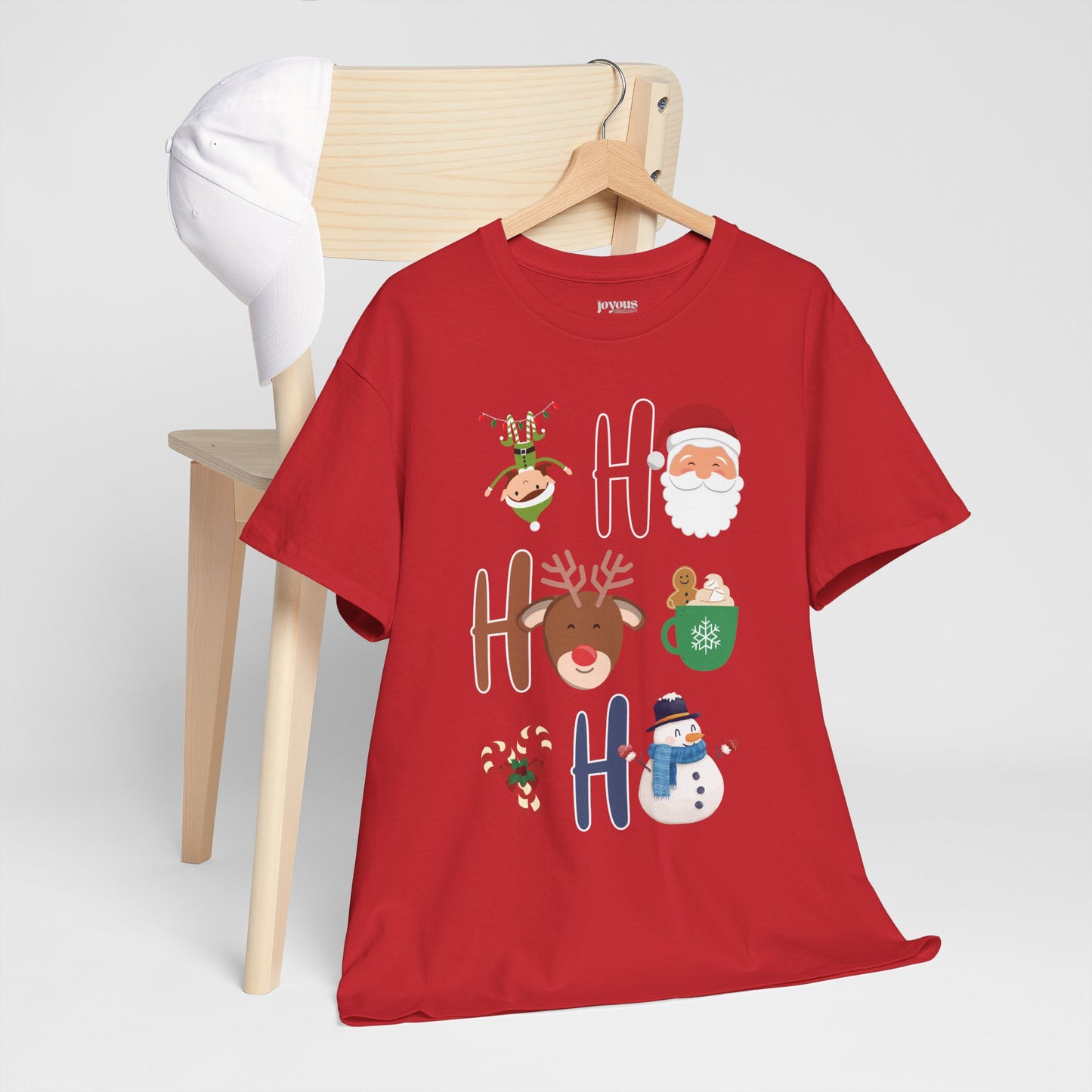 Ho Ho Ho Christmas Shirt - Matching Family Christmas  Heavy Cotton Tee