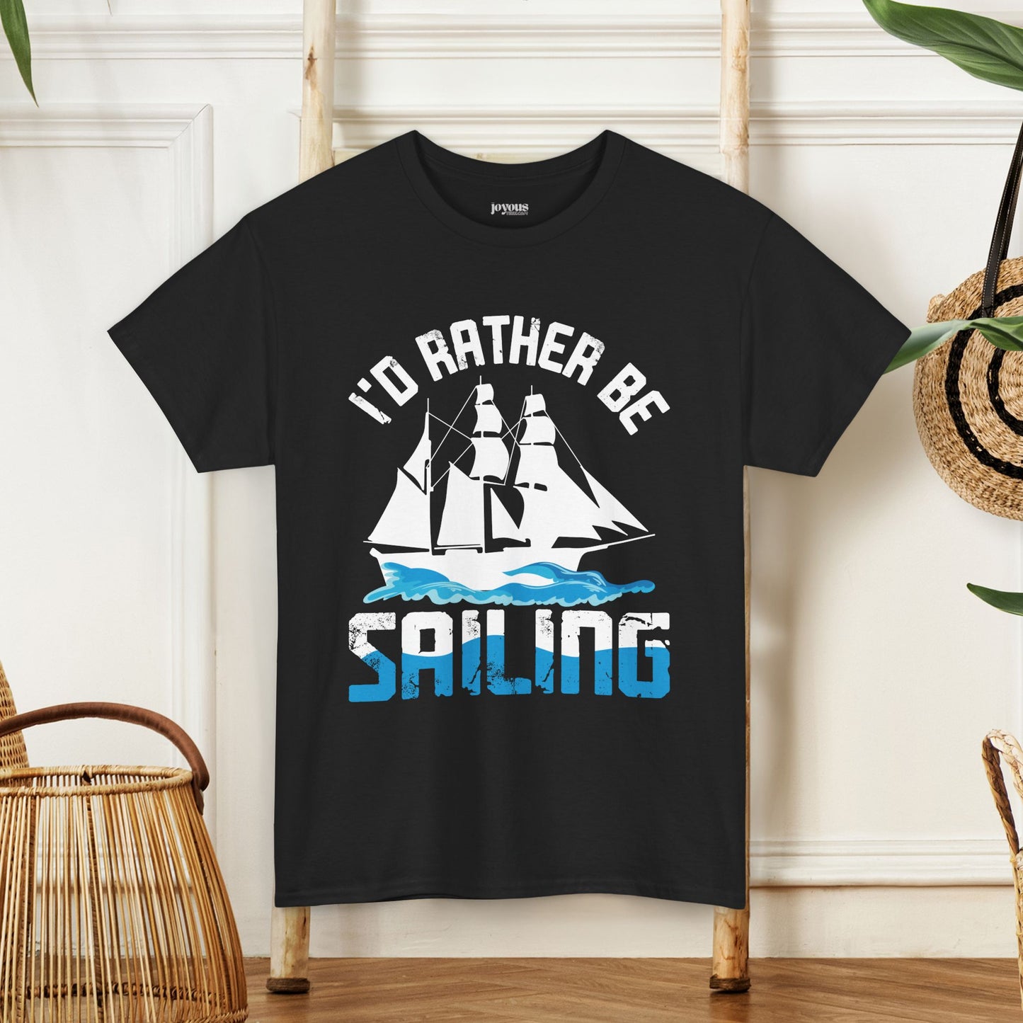 I'd Rather be Sailing T-Shirt - Funny Sailing Heavy Cotton Tee