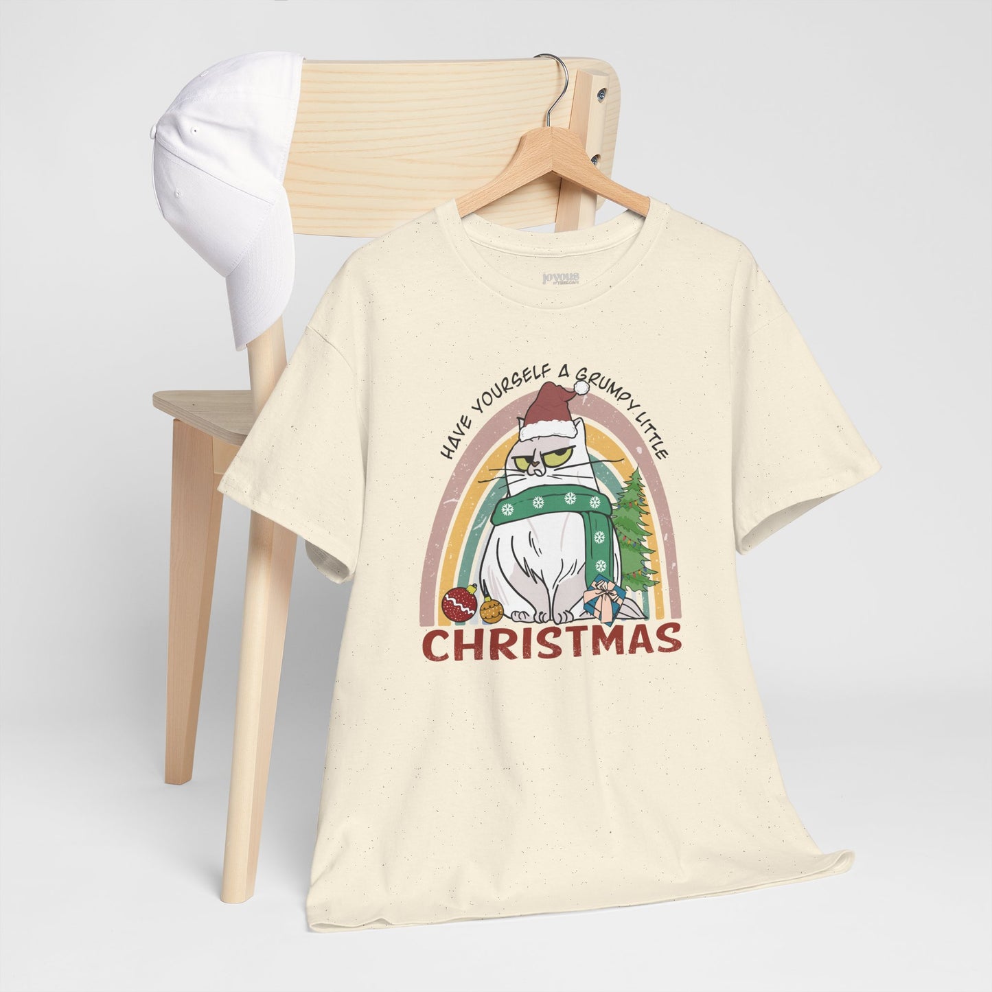 Have Yourself A Grumpy Little Christmas Funny Cat Christmas Heavy Cotton Tee - Cat Lovers Christmas Gift