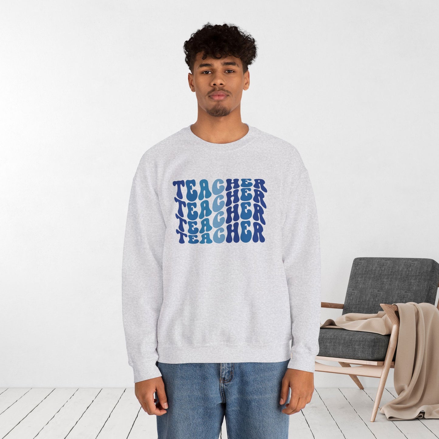 Groovy Blue Teacher Sweatshirt